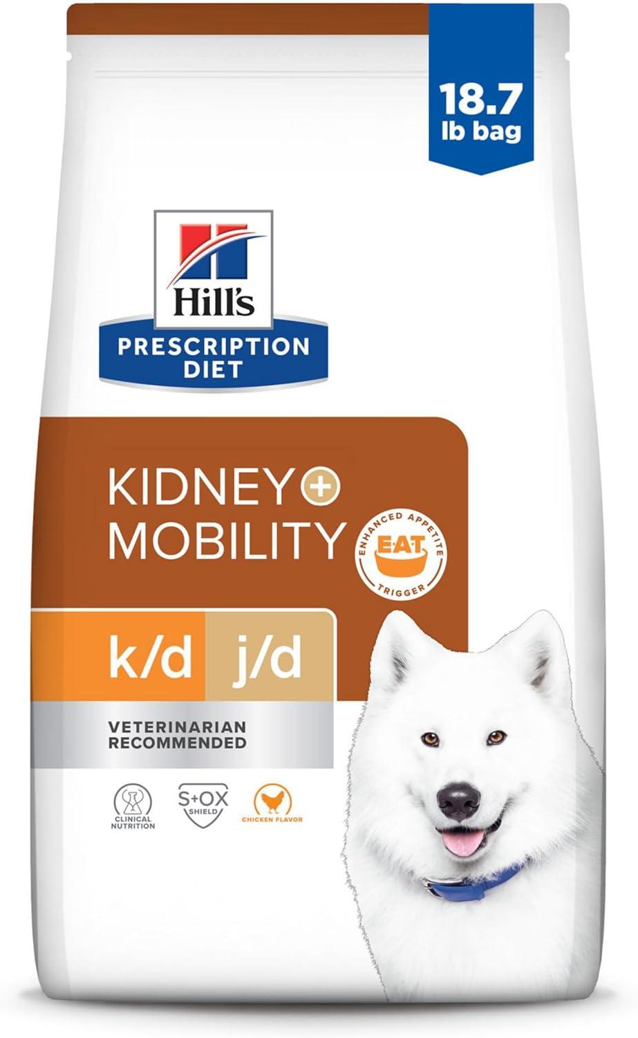 imageHILLS PRESCRIPTION DIET Hills Prescription Diet kd Kidney Care jd Joint Care Chicken Flavor Dry Dog Food Veterinary Diet 187 lb BagChicken