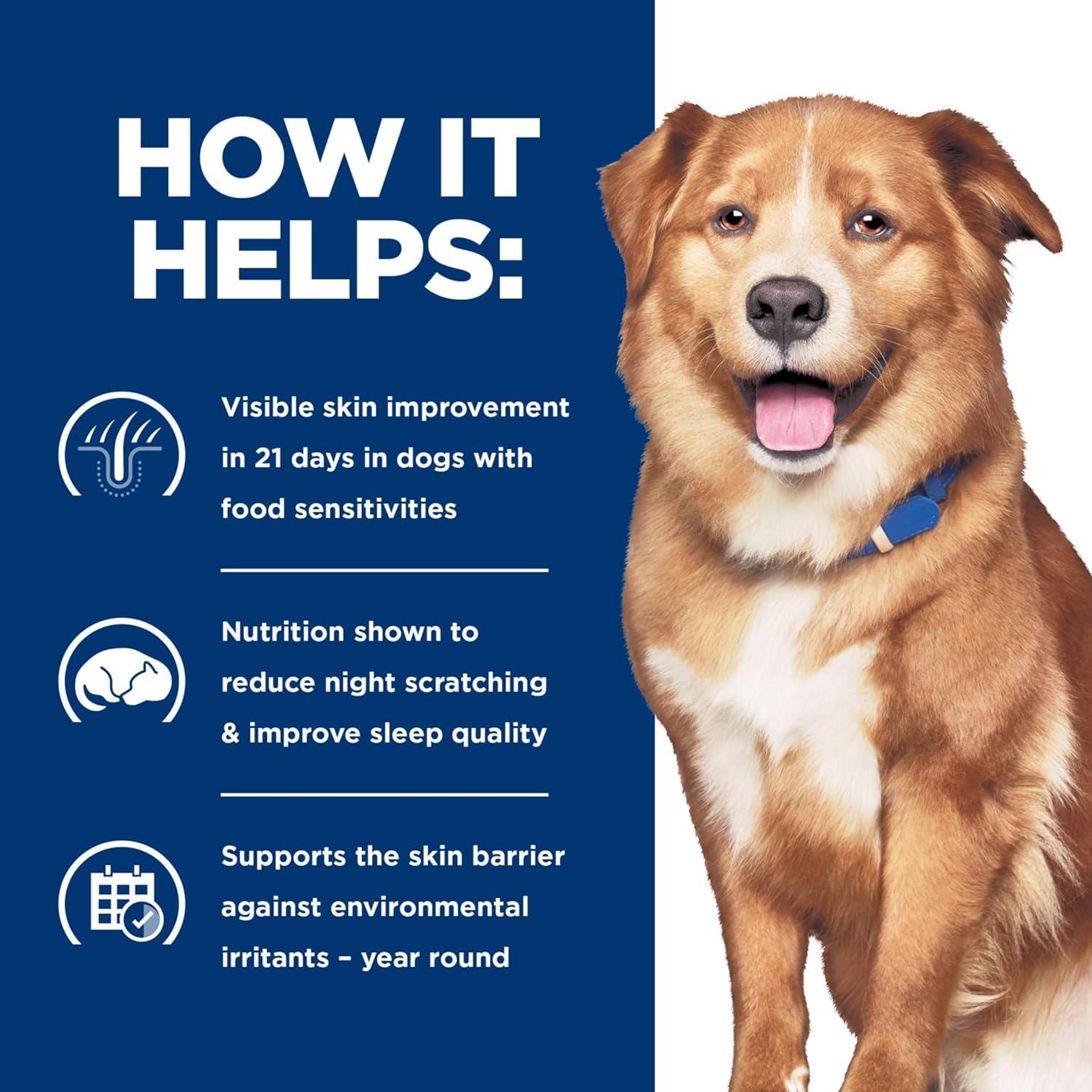 imageHills Prescription Diet Derm Complete Skin ampamp Food Sensitivities Dry Dog Food Veterinary Diet 143 lb BagRice Egg Adult