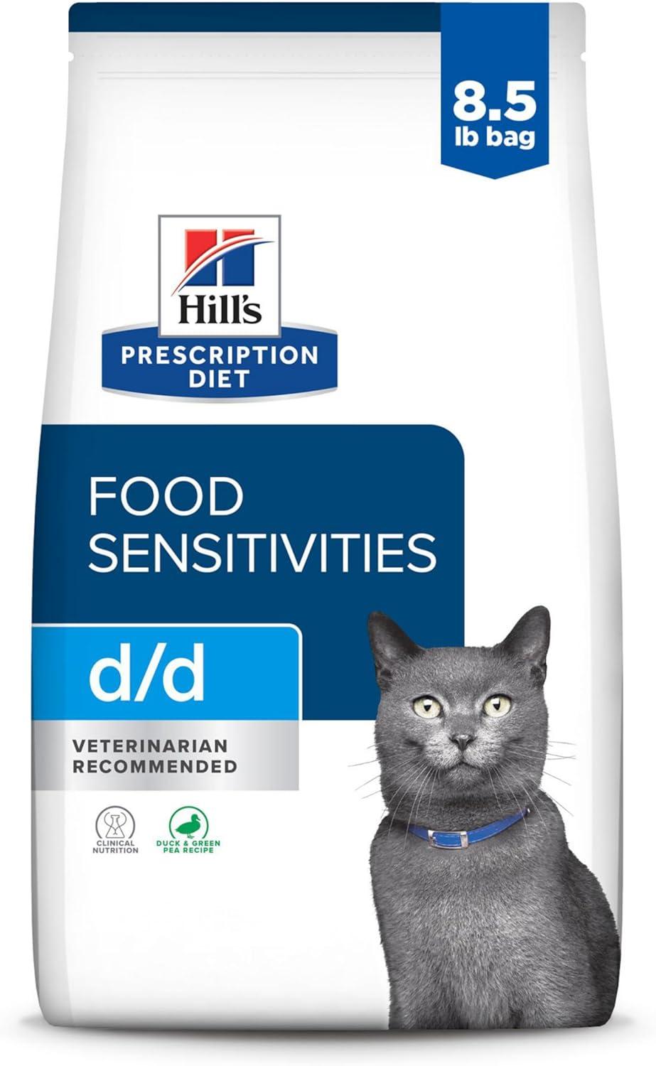 imageHills Prescription Diet dd Food Sensitivities Duck ampamp Green Pea Formula Dry Cat Food Veterinary Diet 35 lb BagDuck Green Pea