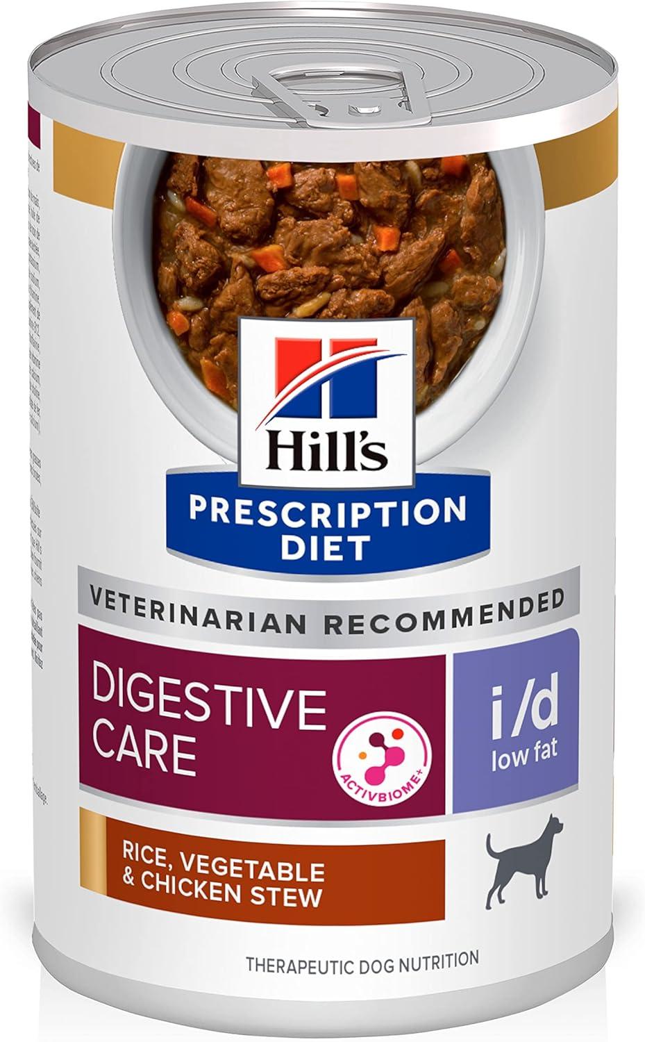 imageHills Prescription Diet id Low Fat Digestive Care Original Flavor Wet Dog Food Veterinary Diet 13 oz Cans 12PackRice Vegetable Chicken Stew