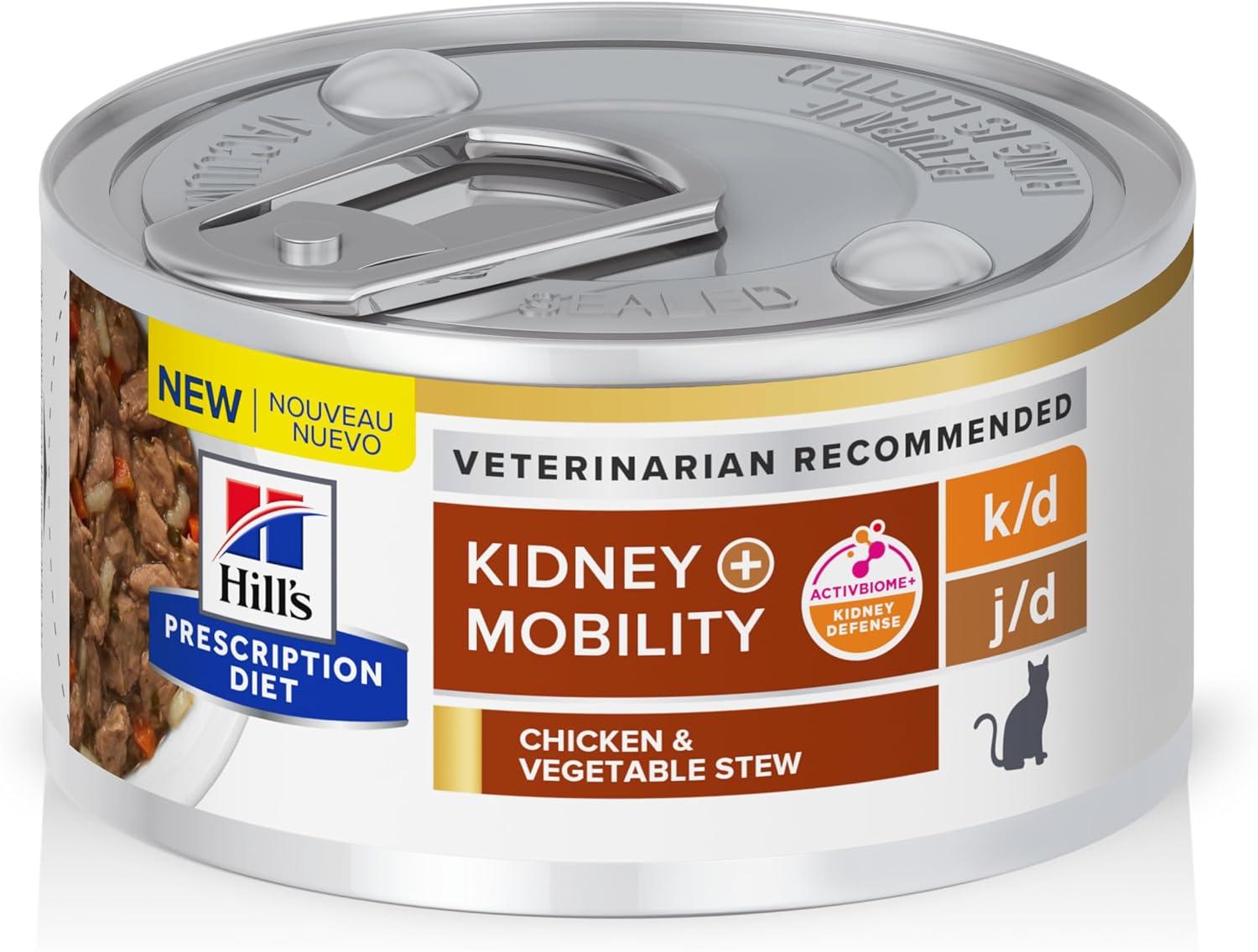 imageHills Prescription Diet kd Kidney Care with Chicken Wet Cat Food Veterinary Diet 55 oz Cans 24PackChicken Vegetable Stew