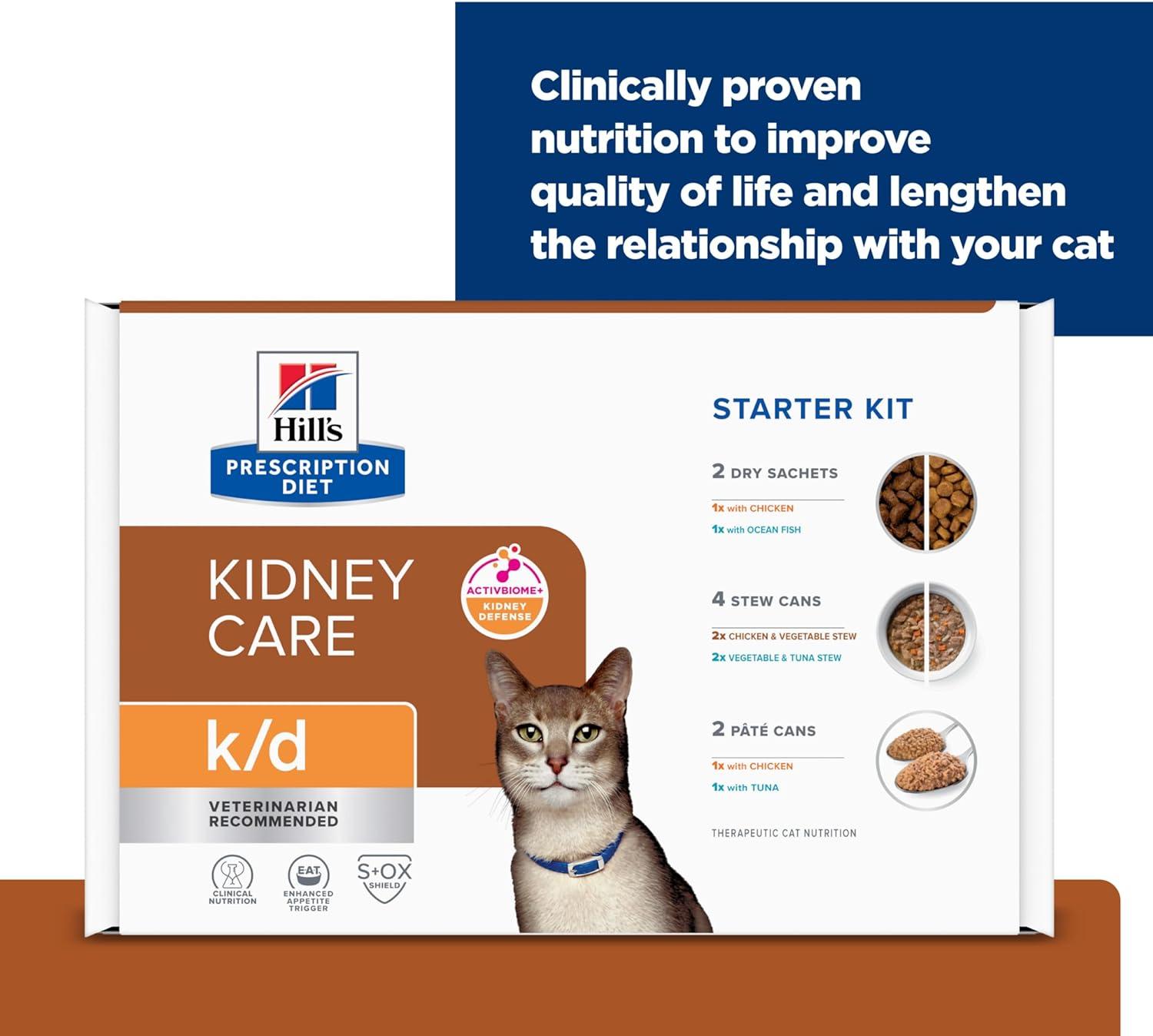 imageHills Prescription Diet kd Kidney Care with Chicken Wet Cat Food Veterinary Diet 55 oz Cans 24PackStarter Kit