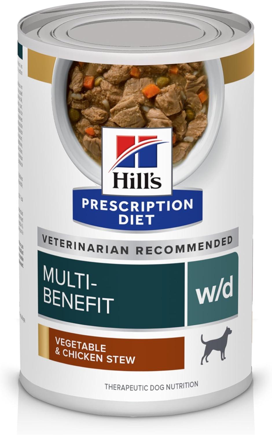 imageHills Prescription Diet wd MultiBenefit DigestiveWeightGlucoseUrinary Management Vegetable ampamp Chicken Stew Wet Dog Food Veterinary Diet 55 oz Cans 24PackVegetable Chicken Stew