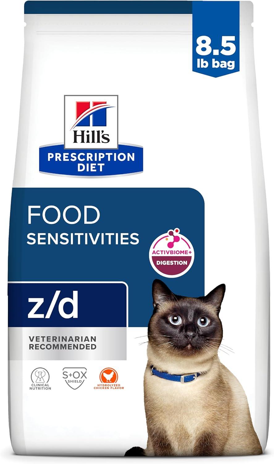 imageHills Prescription Diet zd SkinFood Sensitivities Hydrolyzed Dry Cat Food Veterinary Diet 4 lb BagChicken