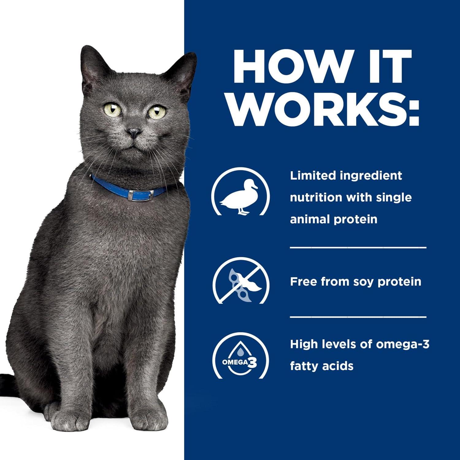 imageHills Prescription Diet zd SkinFood Sensitivities Hydrolyzed Wet Cat Food Veterinary Diet 55 oz Cans 24PackDuck Formula