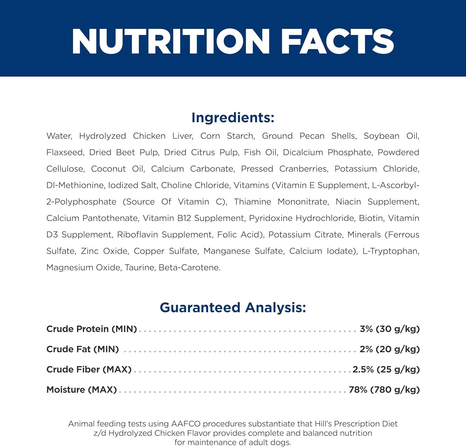 imageHills Prescription Diet zd SkinFood Sensitivities Hydrolyzed Wet Dog Food Veterinary Diet 13 oz Cans 12PackChicken