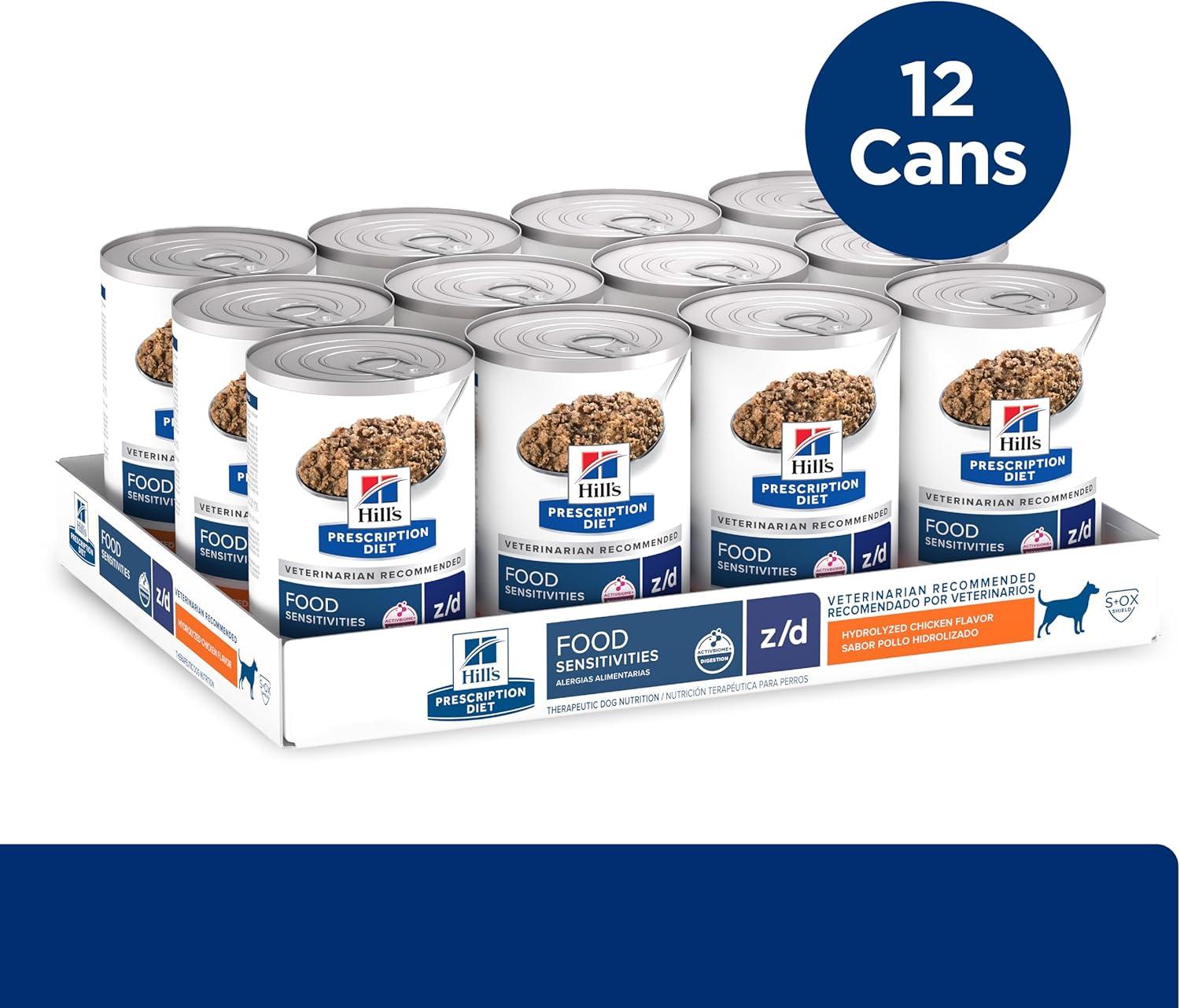 imageHills Prescription Diet zd SkinFood Sensitivities Hydrolyzed Wet Dog Food Veterinary Diet 13 oz Cans 12PackChicken