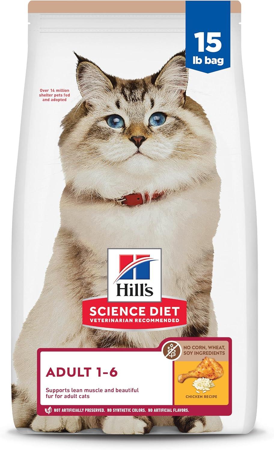 imageHills Science Diet Adult 16 Adult 16 Premium Nutrition Dry Cat Food No Corn Wheat Soy Chicken ampamp Brown Rice Recipe 15 lb BagNo Corn Wheat Soy Chicken Brown Rice Recipe