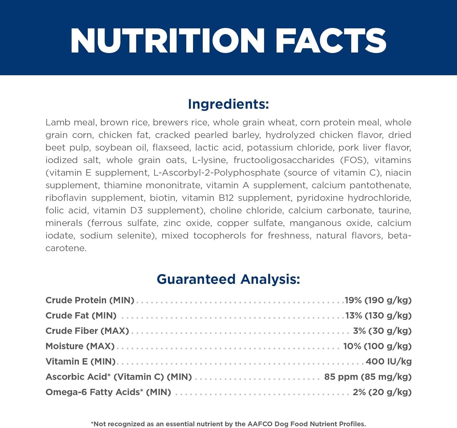 imageHills Science Diet Adult 16 Adult 16 Premium Nutrition Dry Dog Food Lamb ampamp Brown Rice 33 lb BagLamb Brown Rice
