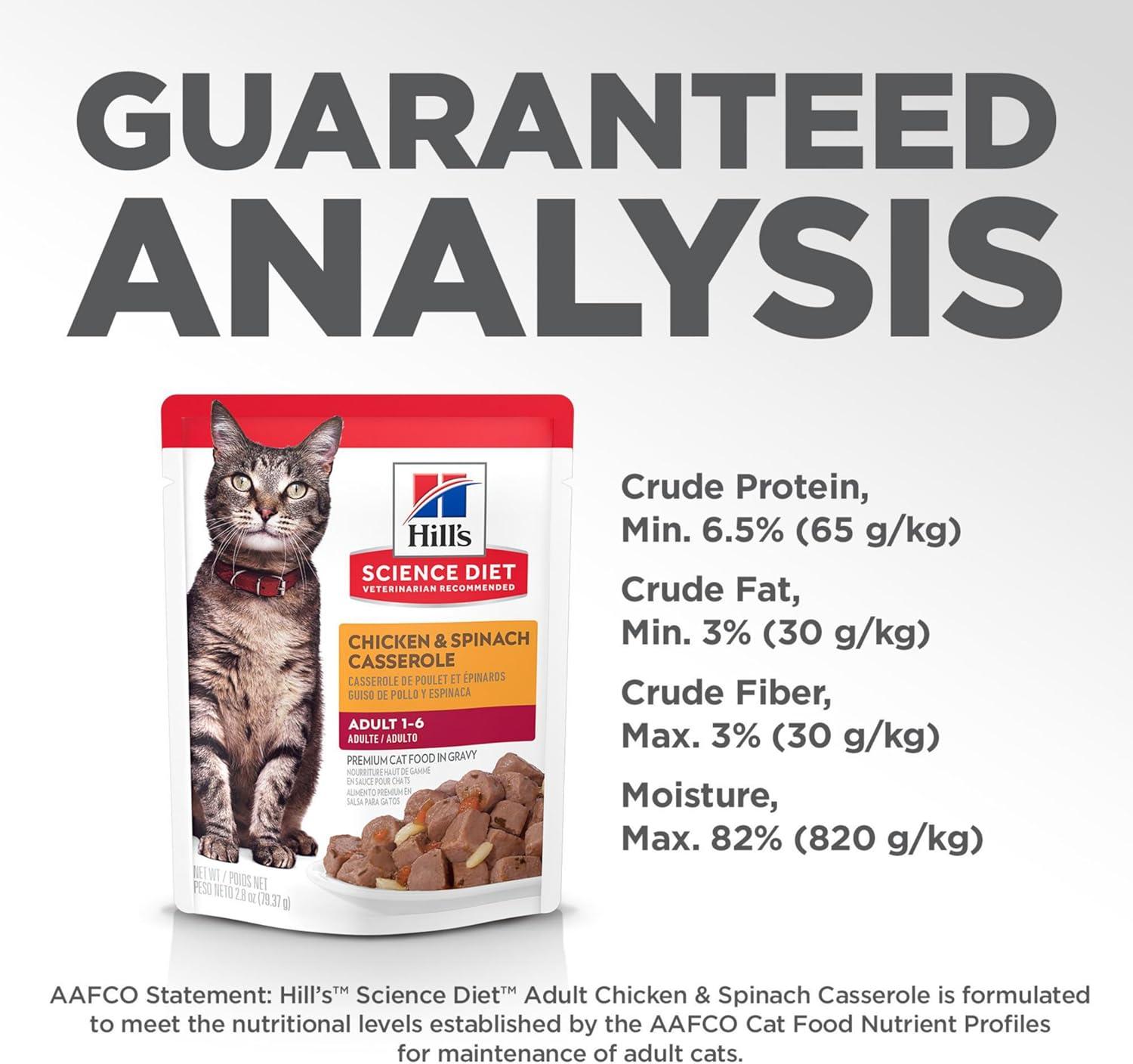 imageHills Science Diet Adult 16 Adult 16 Premium Nutrition Wet Cat Food Chicken Casserole Stew 28 oz Pouch Case of 24