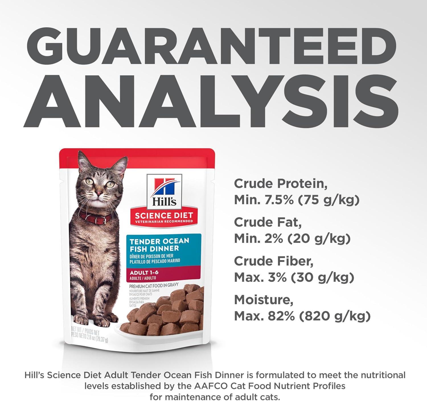 imageHills Science Diet Adult 16 Adult 16 Premium Nutrition Wet Cat Food Ocean Fish Stew 28 oz Pouch Case of 24