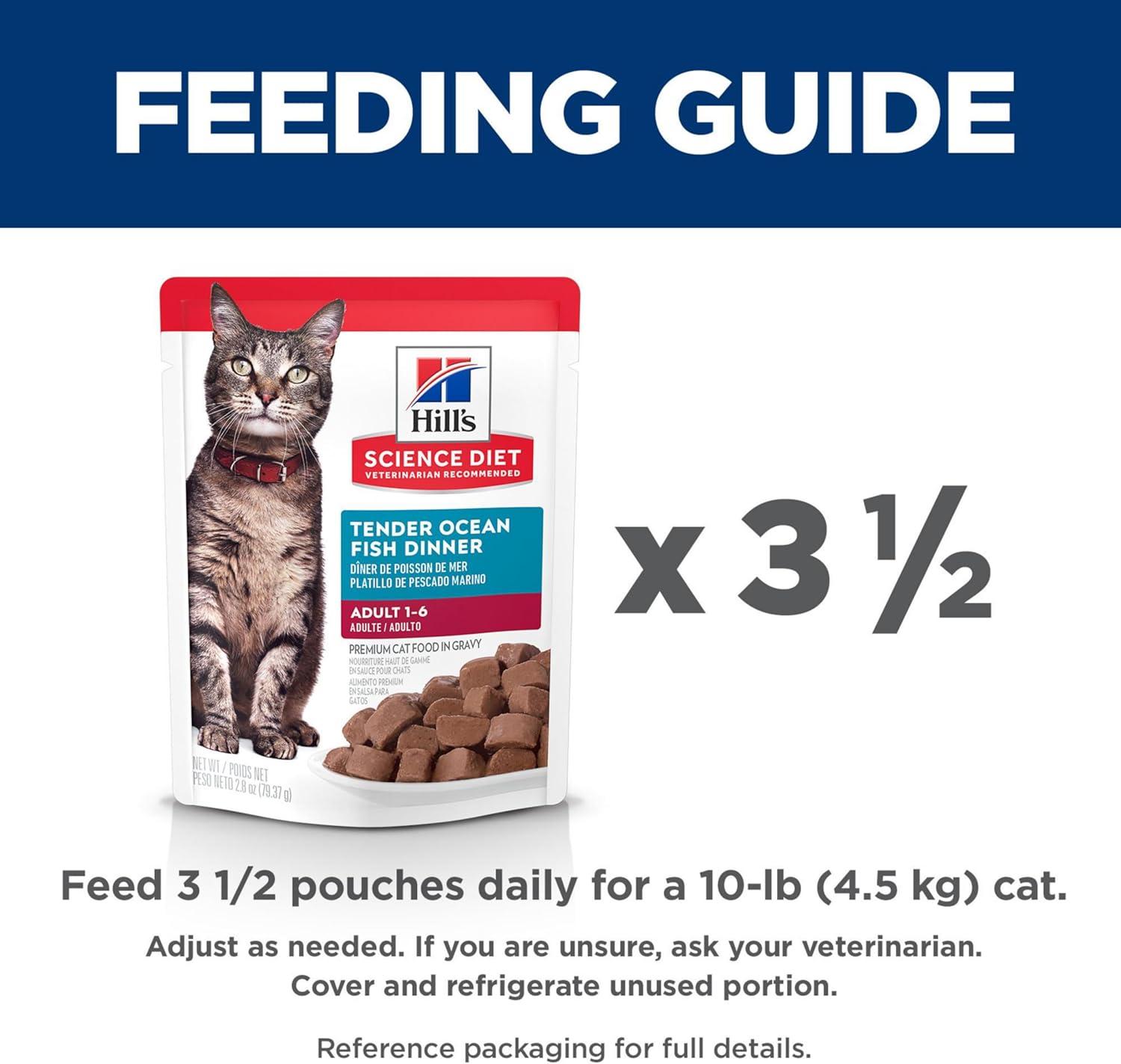imageHills Science Diet Adult 16 Adult 16 Premium Nutrition Wet Cat Food Ocean Fish Stew 28 oz Pouch Case of 24