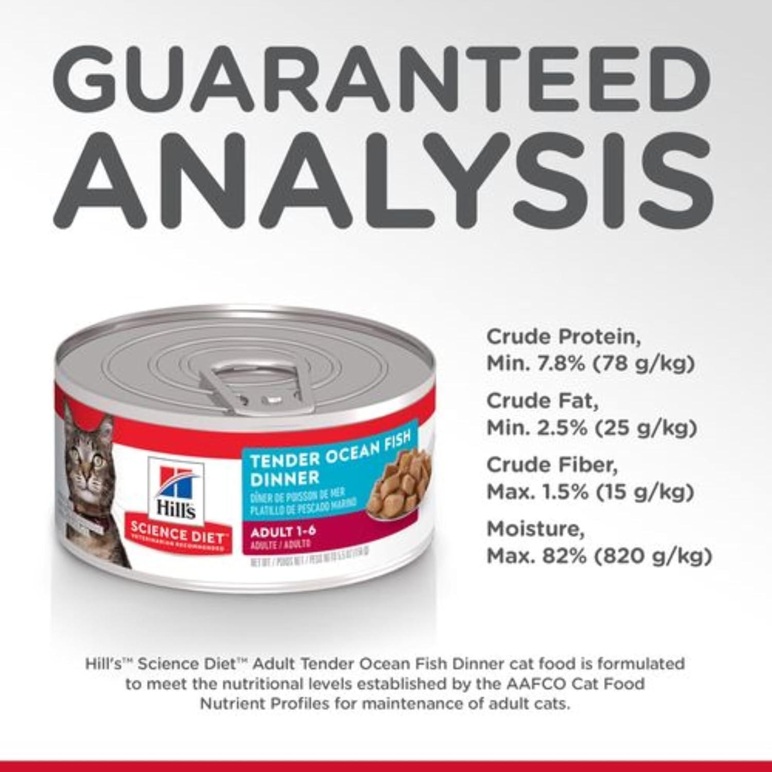 imageHills Science Diet Adult 16 Adult 16 Premium Nutrition Wet Cat Food Ocean Fish Stew 55 oz Can Case of 24Ocean Fish Stew