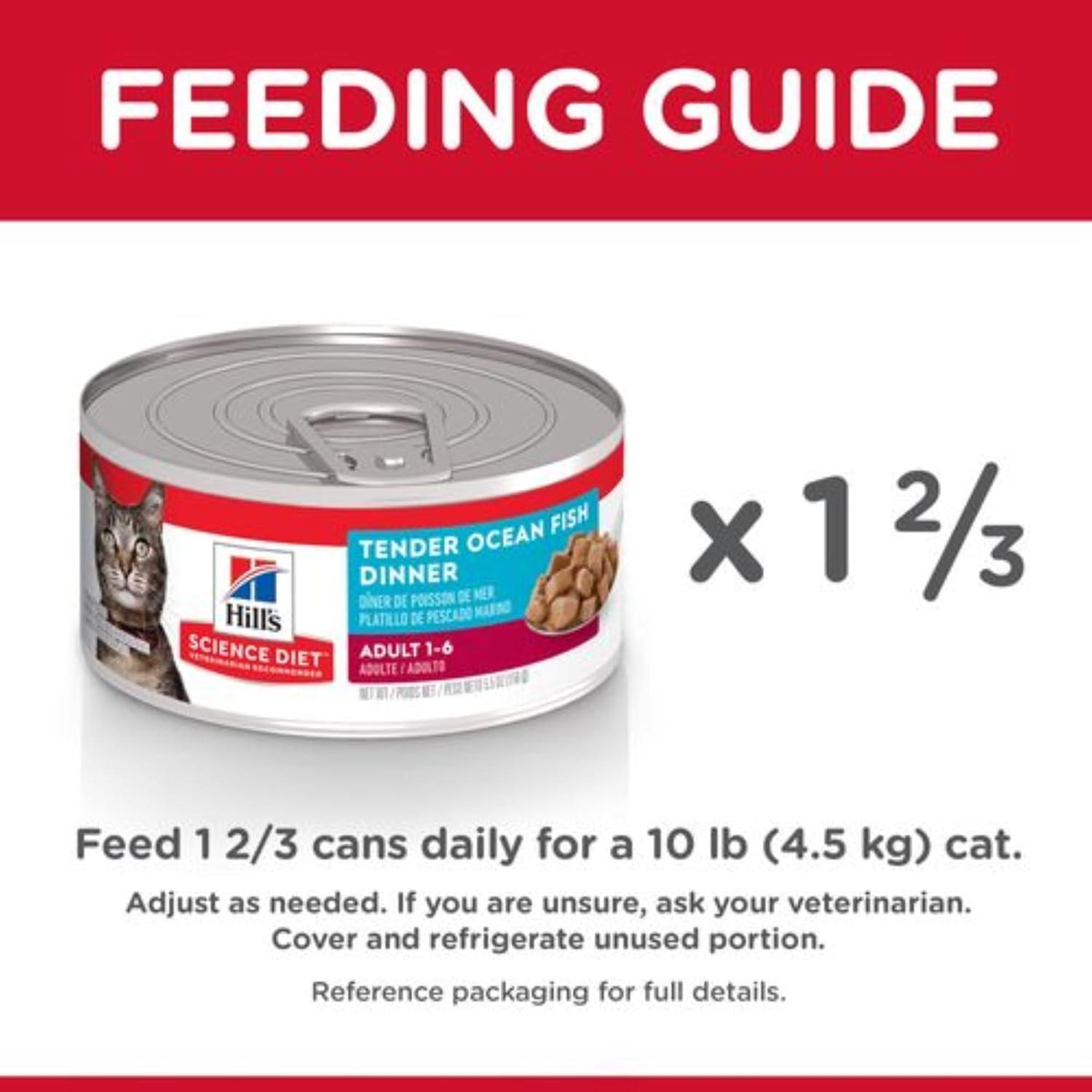 imageHills Science Diet Adult 16 Adult 16 Premium Nutrition Wet Cat Food Ocean Fish Stew 55 oz Can Case of 24Ocean Fish Stew