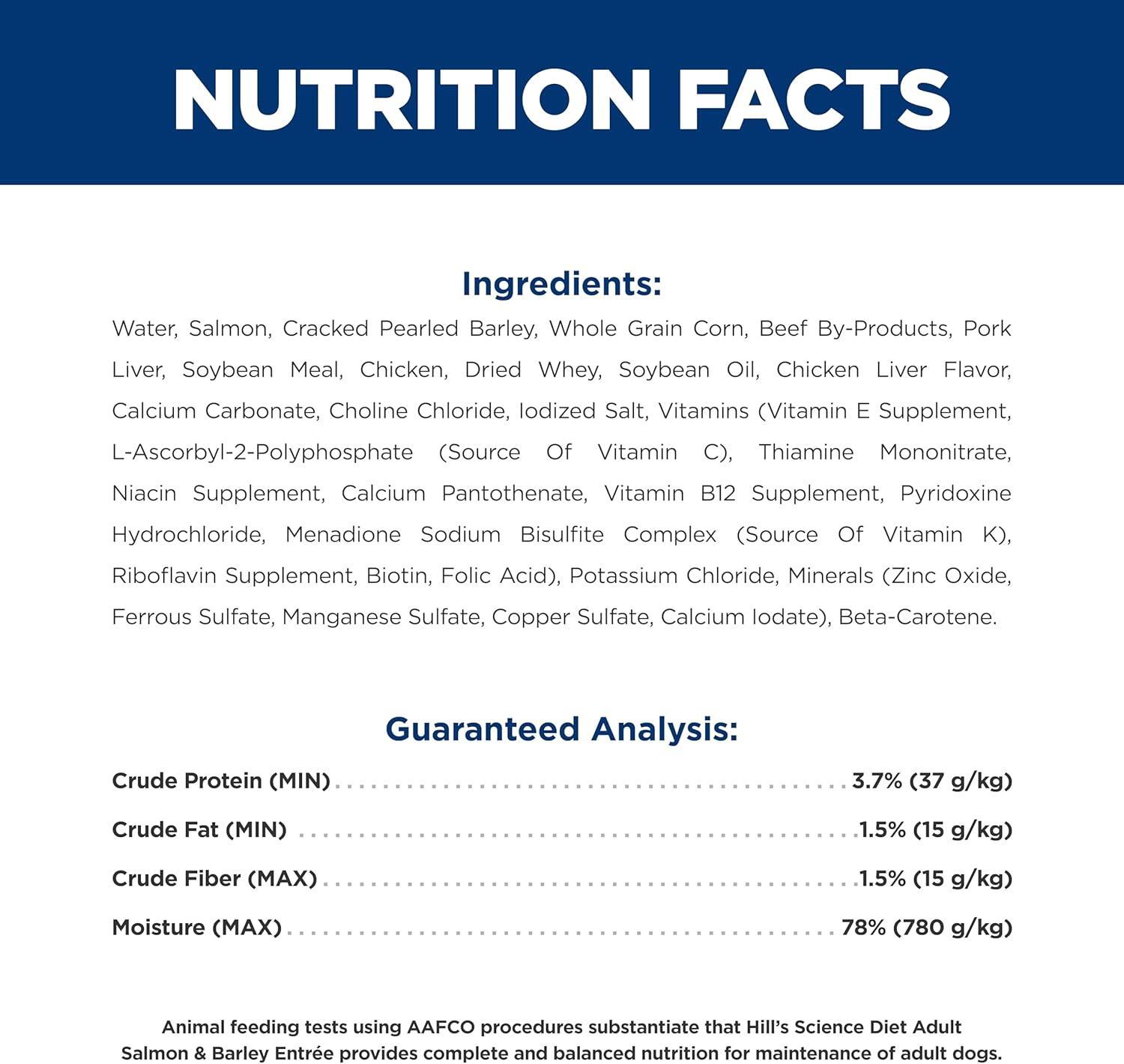imageHills Science Diet Adult 16 Adult 16 Premium Nutrition Wet Dog Food Salmon ampamp Barley Loaf 13 oz Can Case of 1213 Ounce Pack of 12