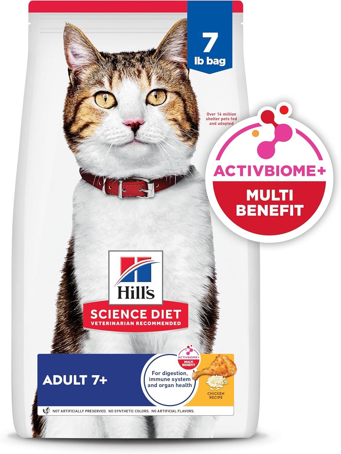 imageHills Science Diet Adult 7 Senior Adult 7 Premium Nutrition Dry Cat Food Chicken Recipe 16 lb BagChicken