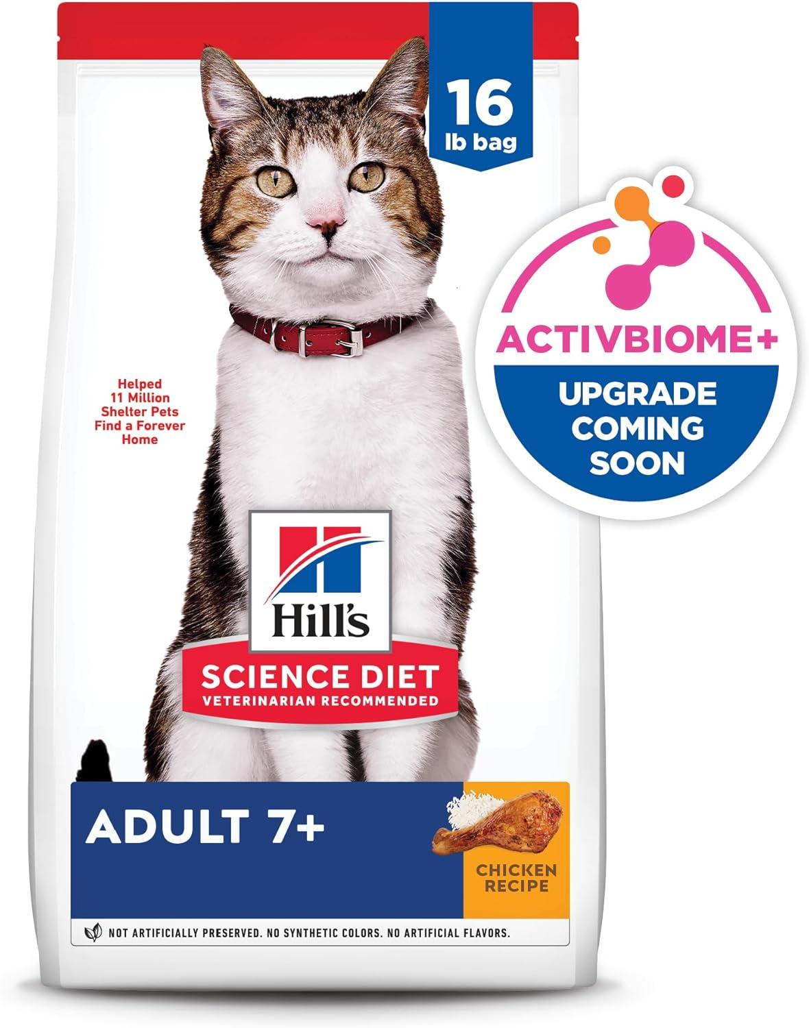 imageHills Science Diet Adult 7 Senior Adult 7 Premium Nutrition Dry Cat Food Chicken Recipe 16 lb BagChicken