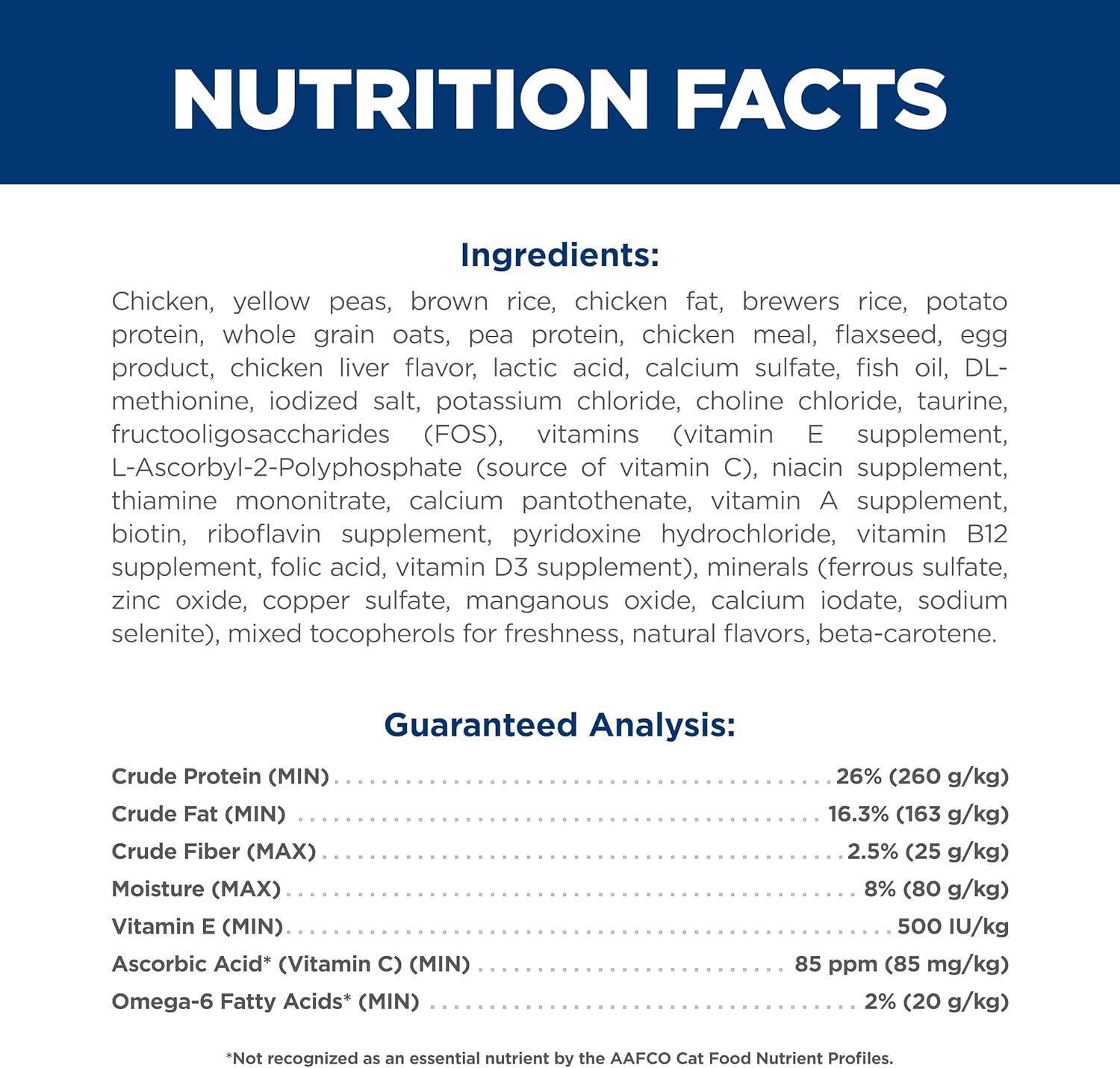 imageHills Science Diet Adult 7 Senior Adult 7 Premium Nutrition Dry Cat Food Chicken Recipe 16 lb BagNo Corn Wheat Soy Chicken Brown Rice