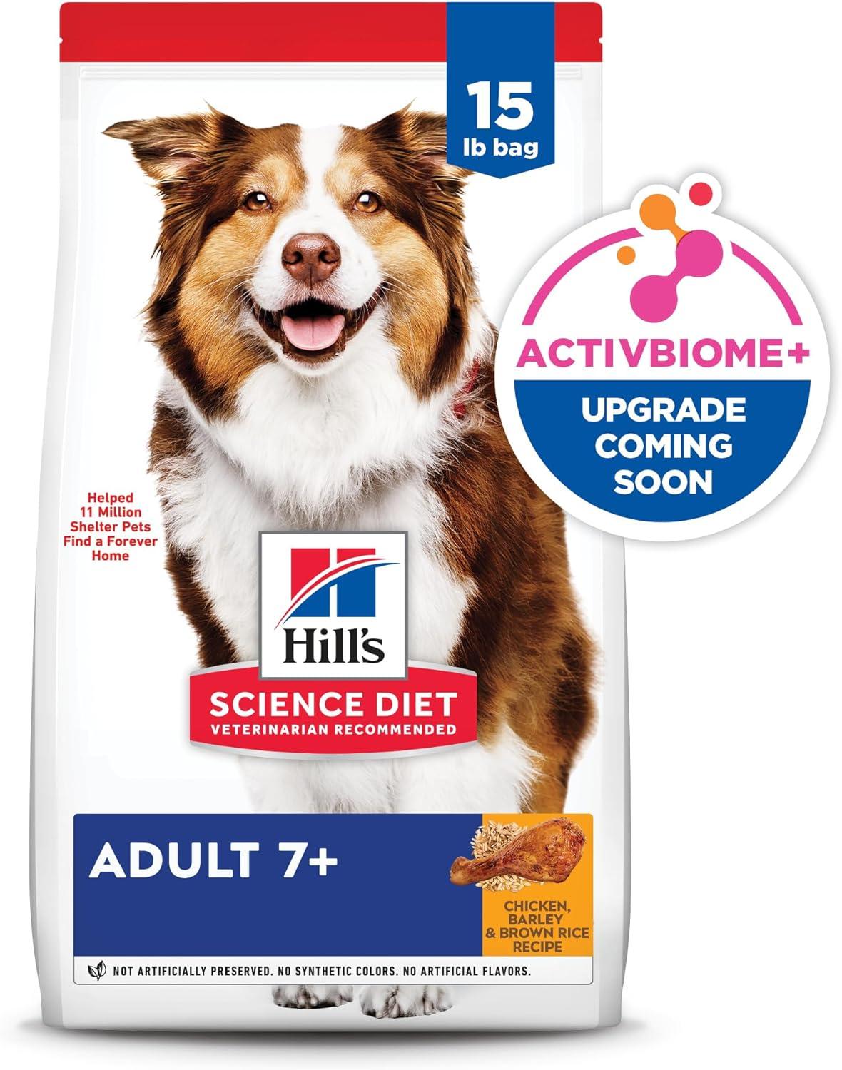 imageHills Science Diet Adult 7 Senior Adult 7 Premium Nutrition Dry Dog Food Chicken Brown Rice ampamp Barley 33 lb BagChicken