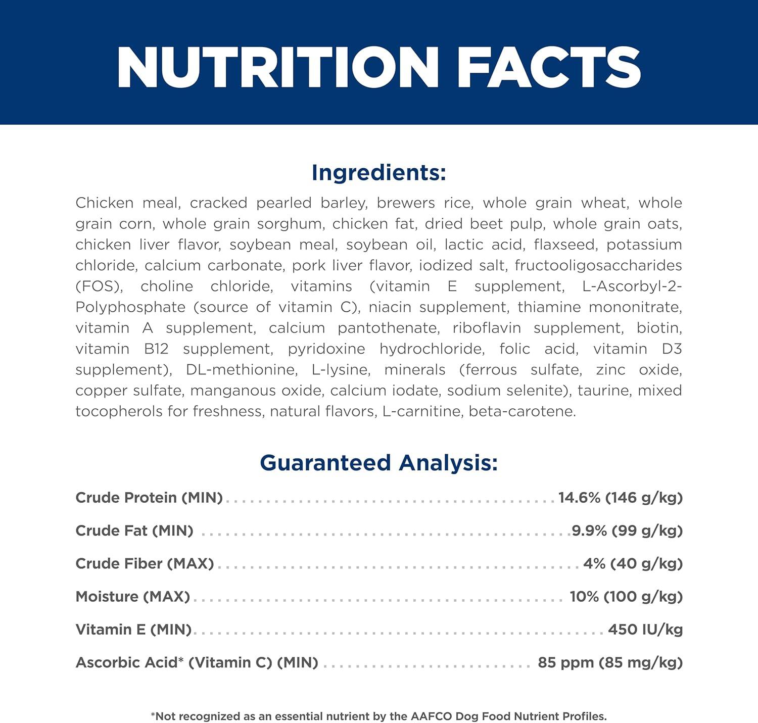 imageHills Science Diet Adult 7 Senior Adult 7 Premium Nutrition Small Kibble Dry Dog Food Chicken Brown Rice ampamp Barley 33 lb BagChicken Brown Rice Barley