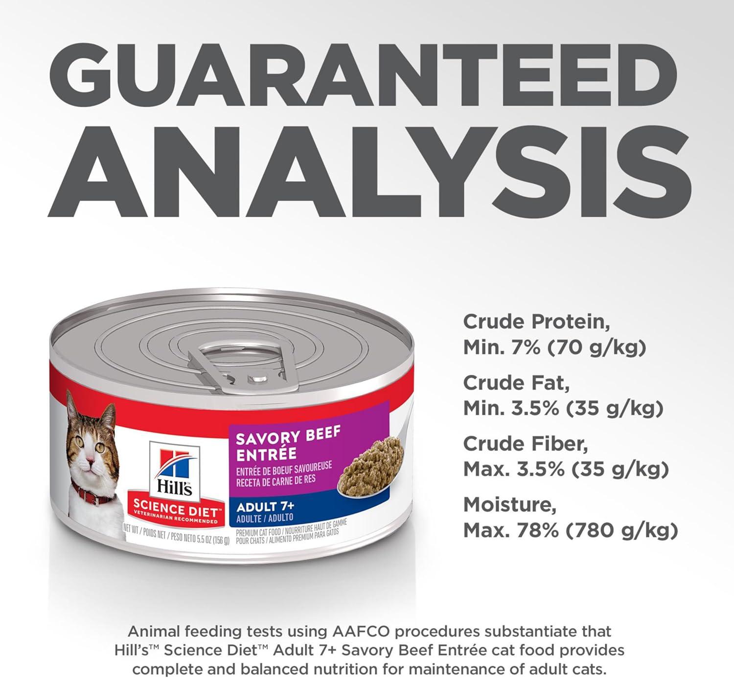 imageHills Science Diet Adult 7 Senior Adult 7 Premium Nutrition Wet Cat Food Turkey Minced 29 oz Can Case of 24Beef Minced