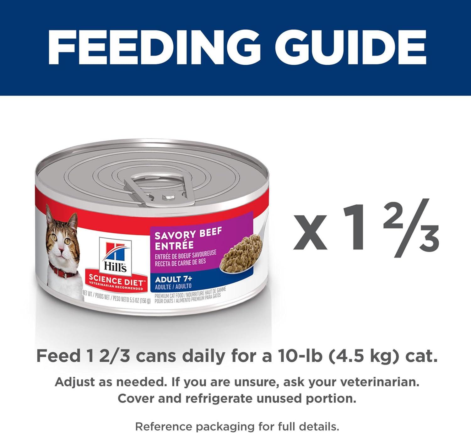 imageHills Science Diet Adult 7 Senior Adult 7 Premium Nutrition Wet Cat Food Turkey Minced 29 oz Can Case of 24Beef Minced