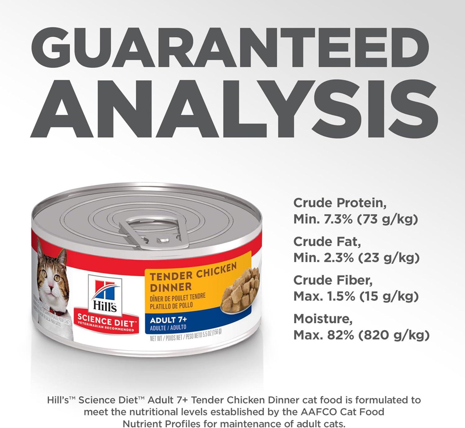 imageHills Science Diet Adult 7 Senior Adult 7 Premium Nutrition Wet Cat Food Turkey Minced 29 oz Can Case of 24Chicken Stew