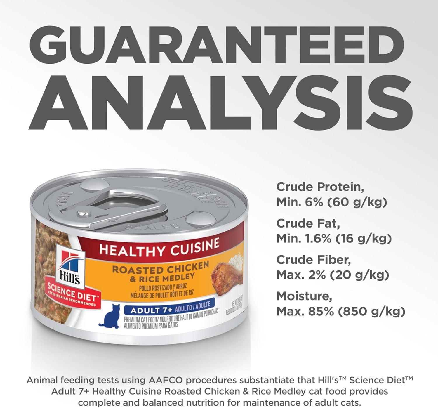 imageHills Science Diet Adult 7 Senior Adult 7 Premium Nutrition Wet Cat Food Turkey Minced 29 oz Can Case of 24Roasted Chicken Rice Stew