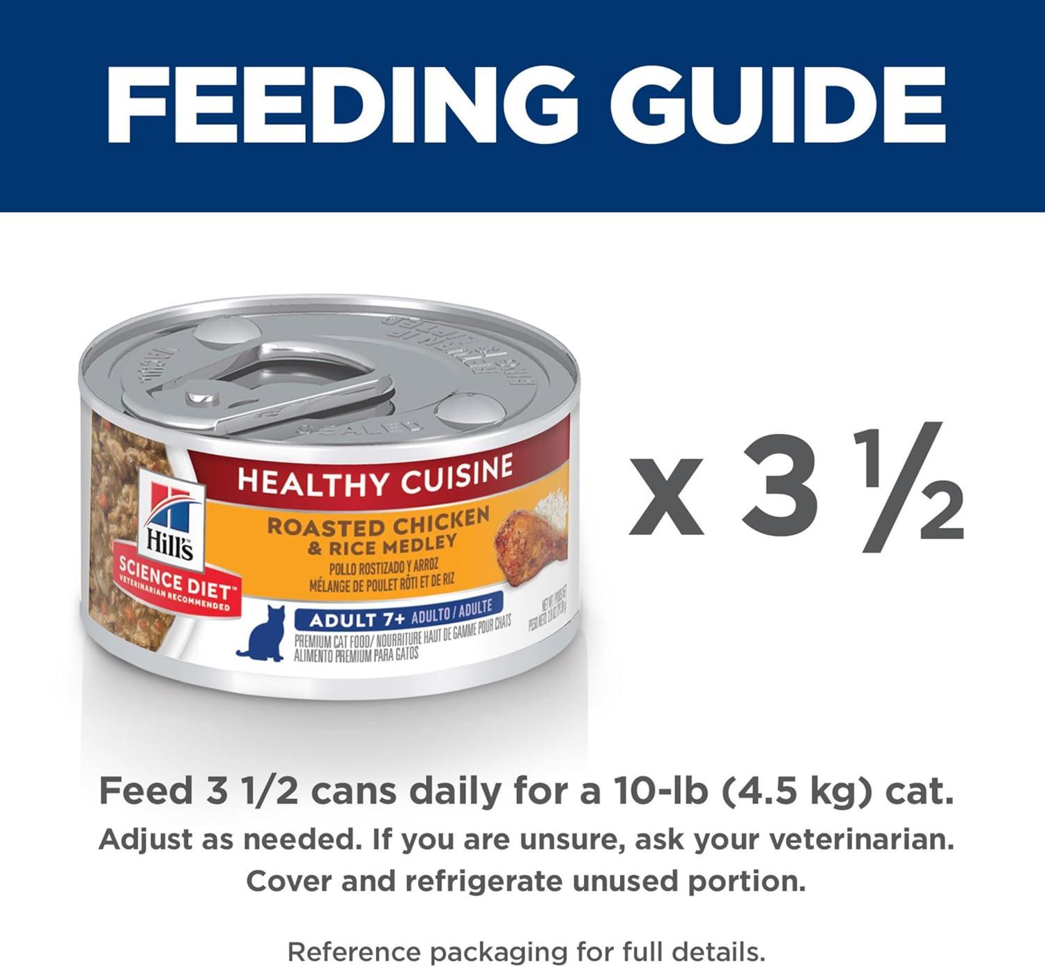 imageHills Science Diet Adult 7 Senior Adult 7 Premium Nutrition Wet Cat Food Turkey Minced 29 oz Can Case of 24Roasted Chicken Rice Stew