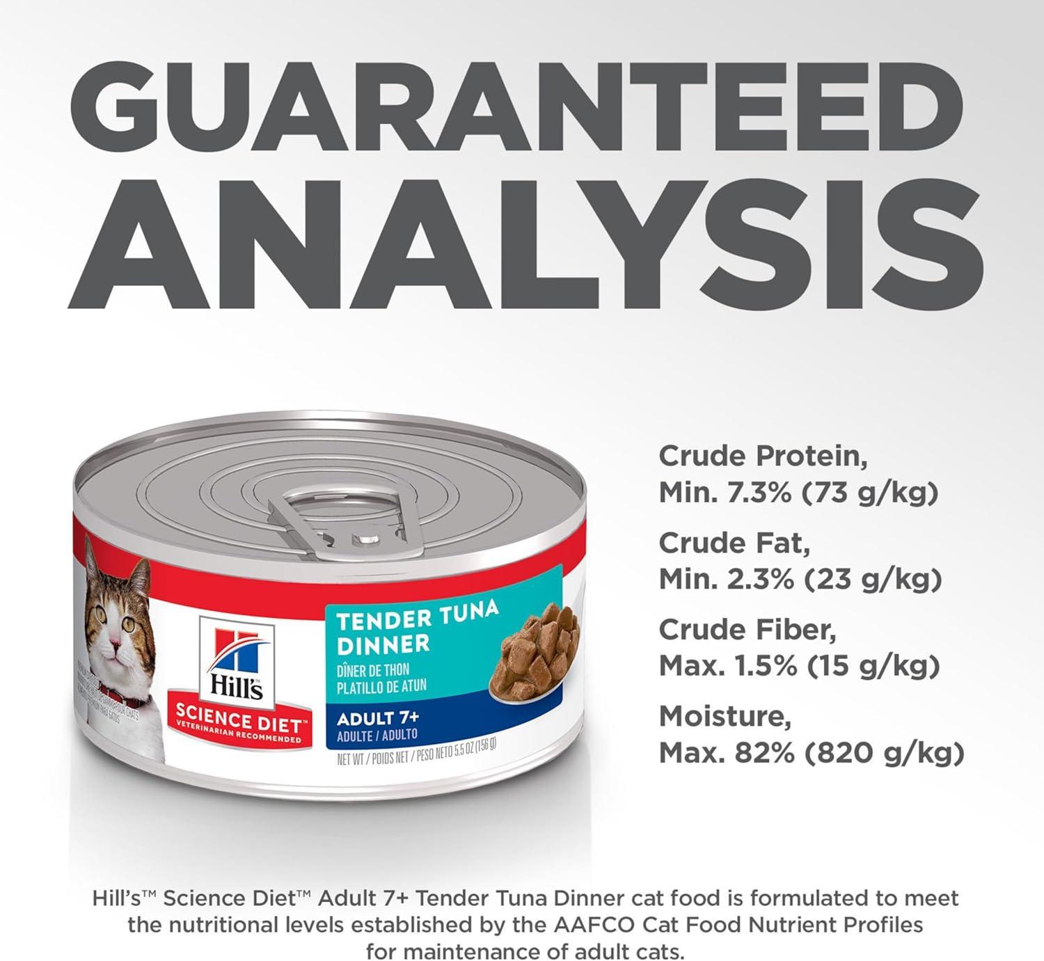 imageHills Science Diet Adult 7 Senior Adult 7 Premium Nutrition Wet Cat Food Turkey Minced 29 oz Can Case of 24Tuna Stew