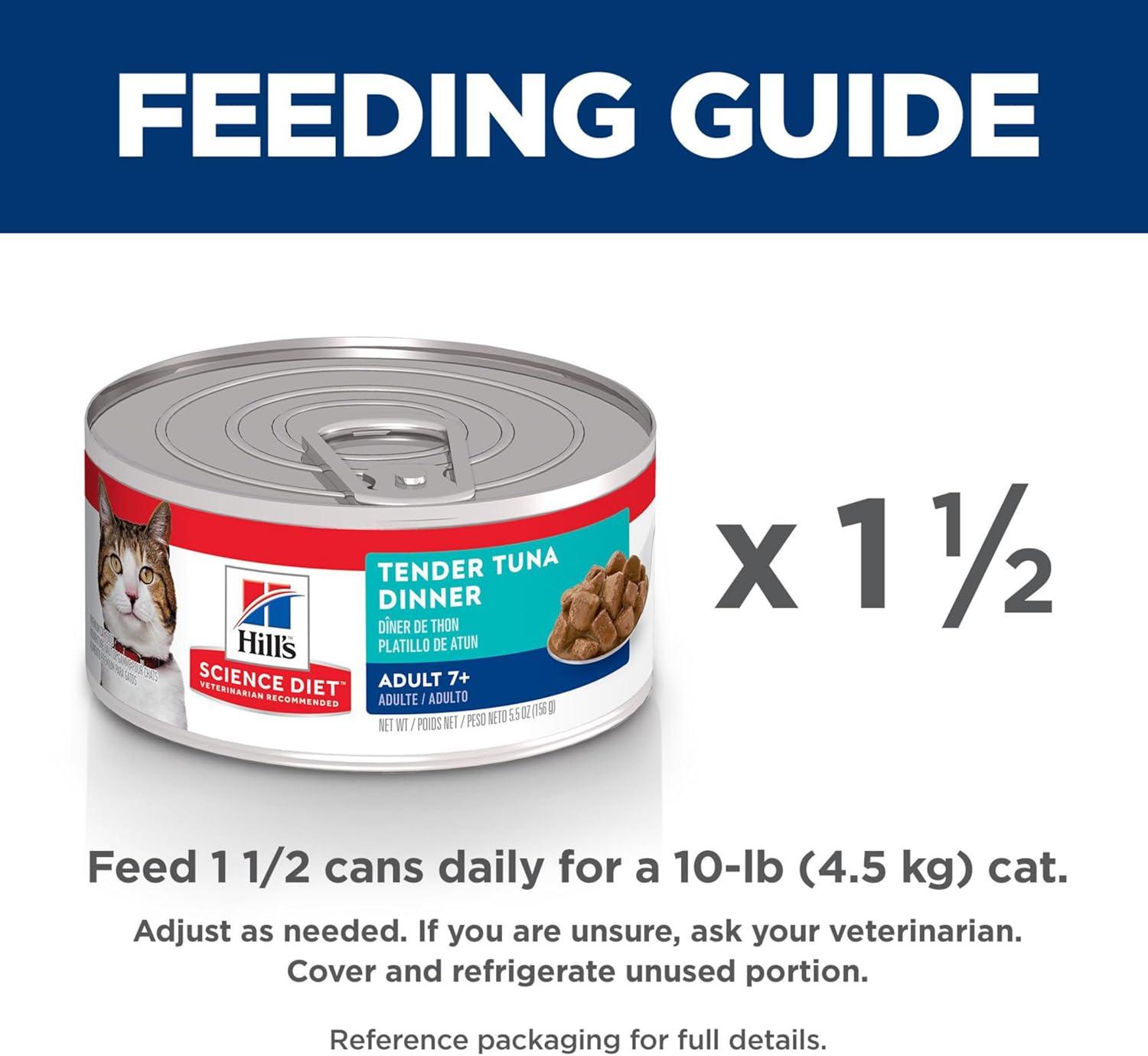 imageHills Science Diet Adult 7 Senior Adult 7 Premium Nutrition Wet Cat Food Turkey Minced 29 oz Can Case of 24Tuna Stew