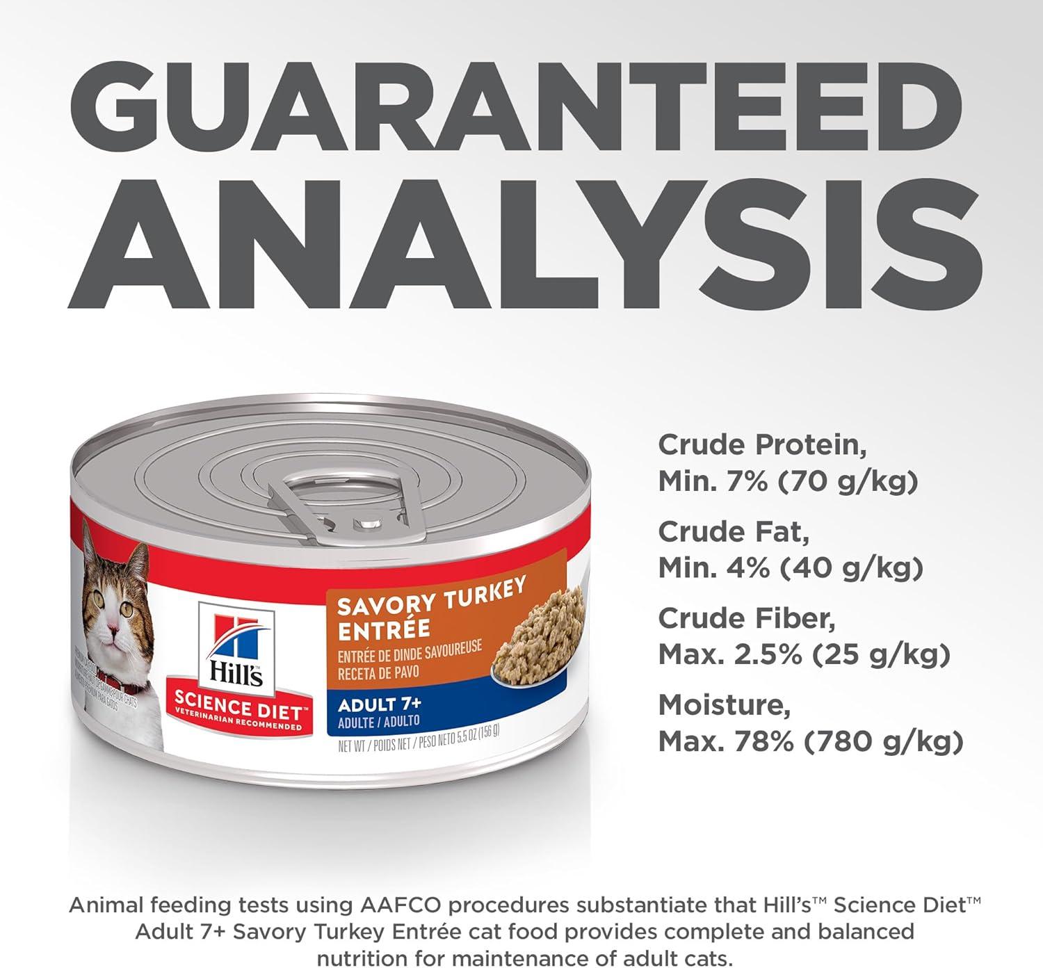 imageHills Science Diet Adult 7 Senior Adult 7 Premium Nutrition Wet Cat Food Turkey Minced 29 oz Can Case of 24Turkey Minced