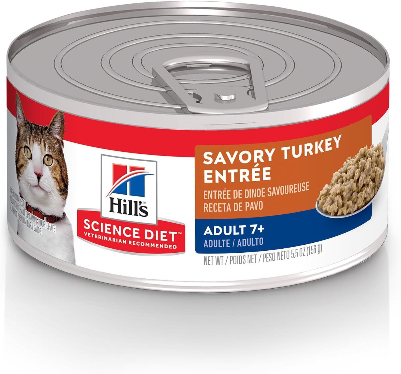 imageHills Science Diet Adult 7 Senior Adult 7 Premium Nutrition Wet Cat Food Turkey Minced 29 oz Can Case of 24Turkey Minced