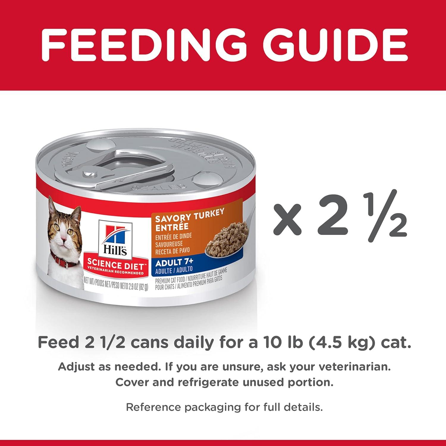 imageHills Science Diet Adult 7 Senior Adult 7 Premium Nutrition Wet Cat Food Turkey Minced 29 oz Can Case of 24Turkey Minced