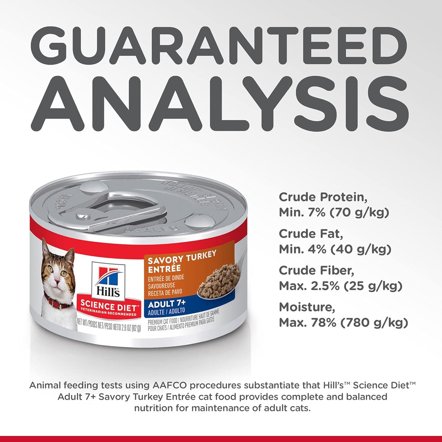 imageHills Science Diet Adult 7 Senior Adult 7 Premium Nutrition Wet Cat Food Turkey Minced 29 oz Can Case of 24Turkey Minced