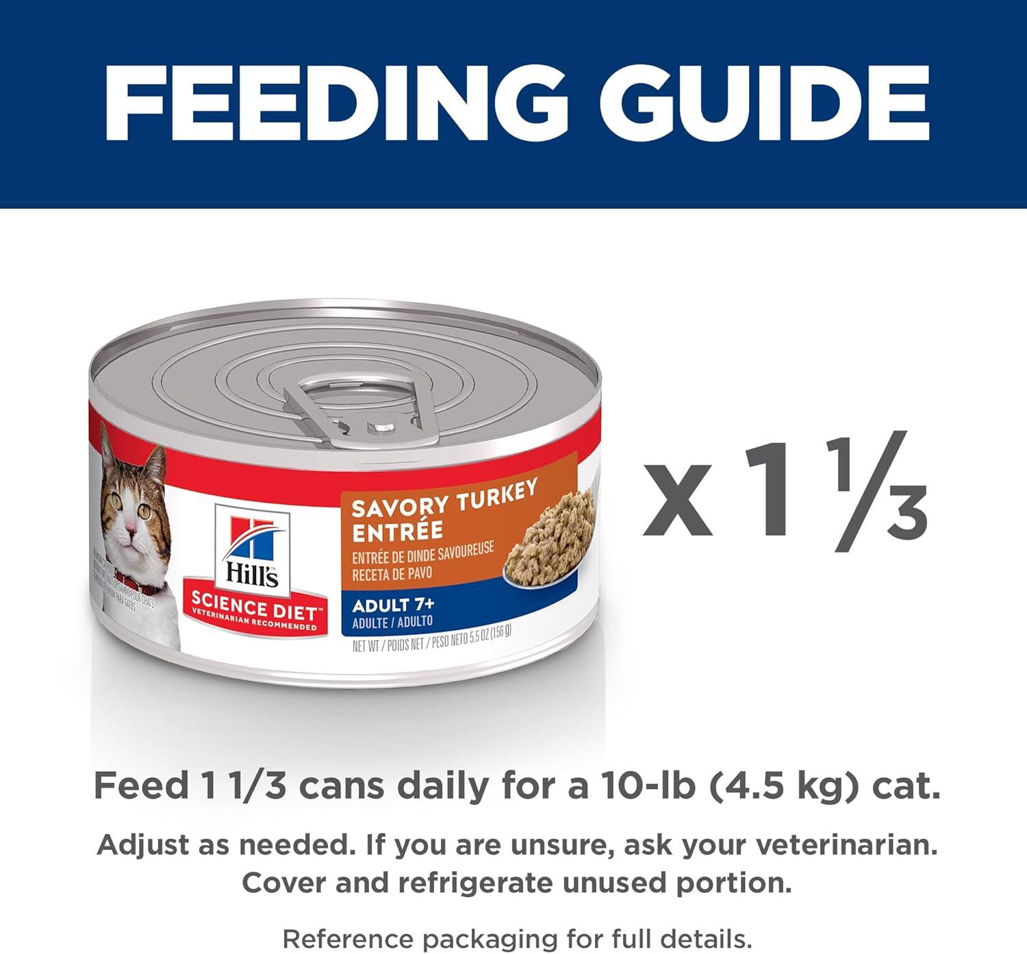 imageHills Science Diet Adult 7 Senior Adult 7 Premium Nutrition Wet Cat Food Turkey Minced 29 oz Can Case of 24Turkey Minced