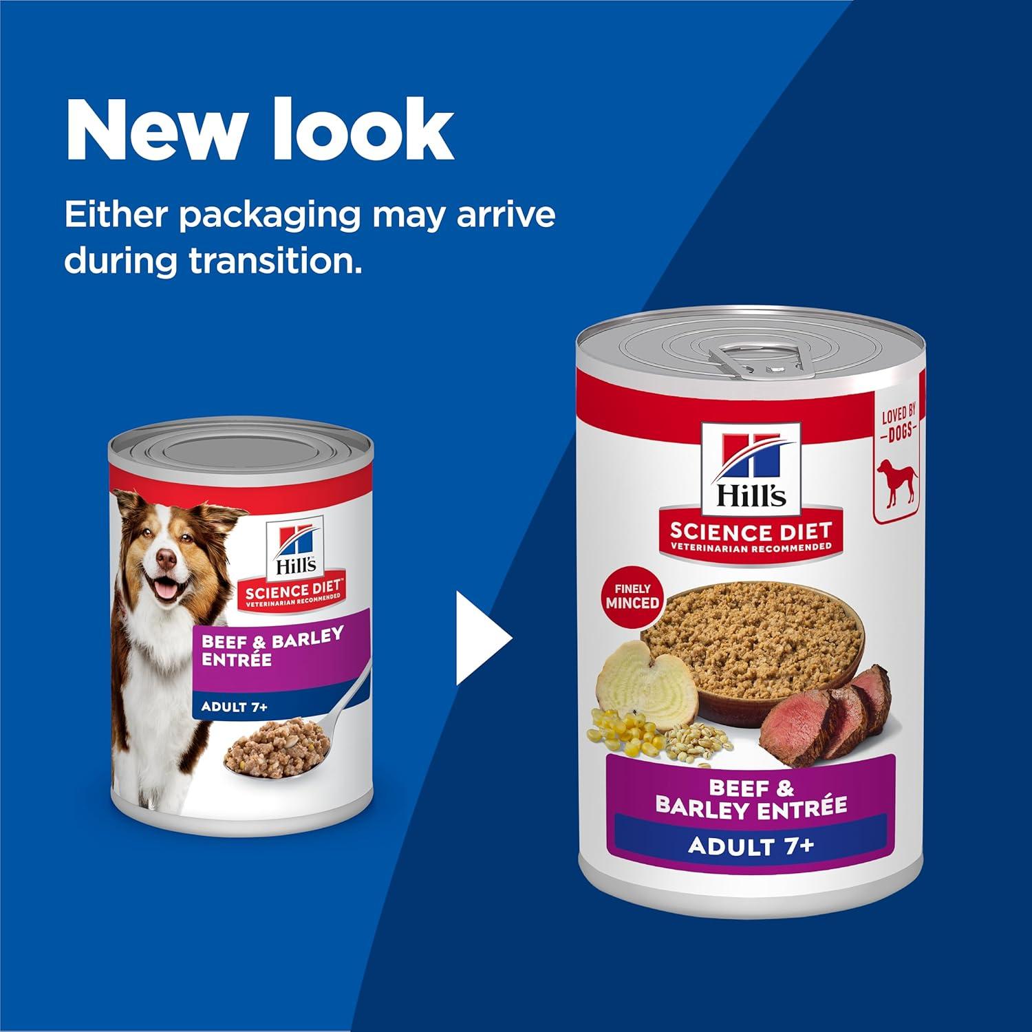 imageHills Science Diet Adult 7 Senior Adult 7 Premium Nutrition Wet Dog Food Turkey ampamp Barley Loaf 13 oz Can Case of 12Beef Barley Loaf