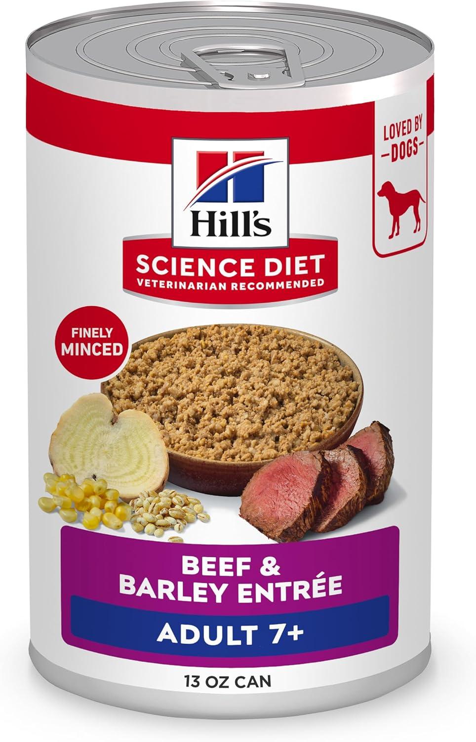 imageHills Science Diet Adult 7 Senior Adult 7 Premium Nutrition Wet Dog Food Turkey ampamp Barley Loaf 13 oz Can Case of 12Beef Barley Loaf