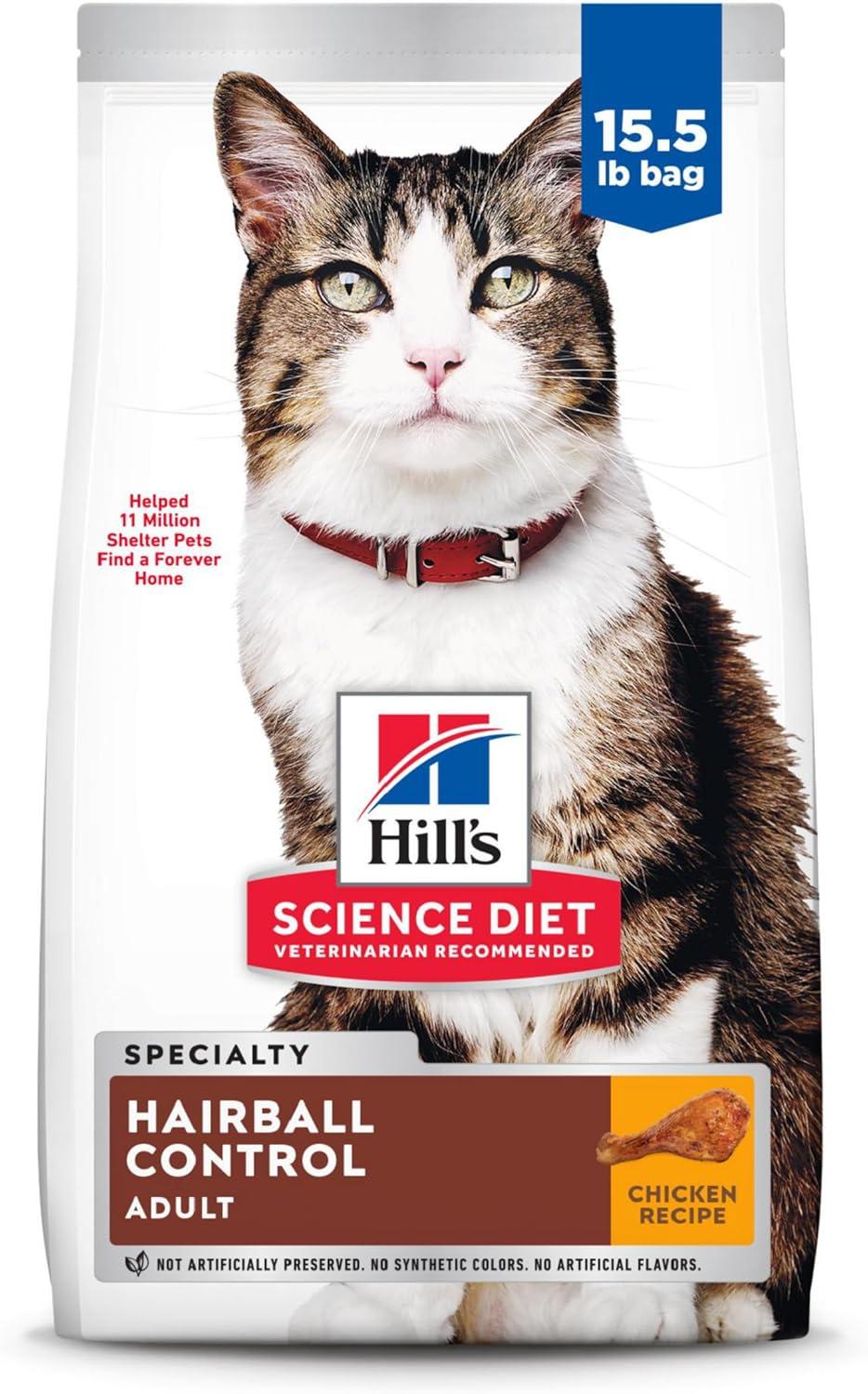 imageHills Science Diet Hairball Control Adult 16 Hairball Control Support Dry Cat Food Chicken Recipe 155 lb BagChicken