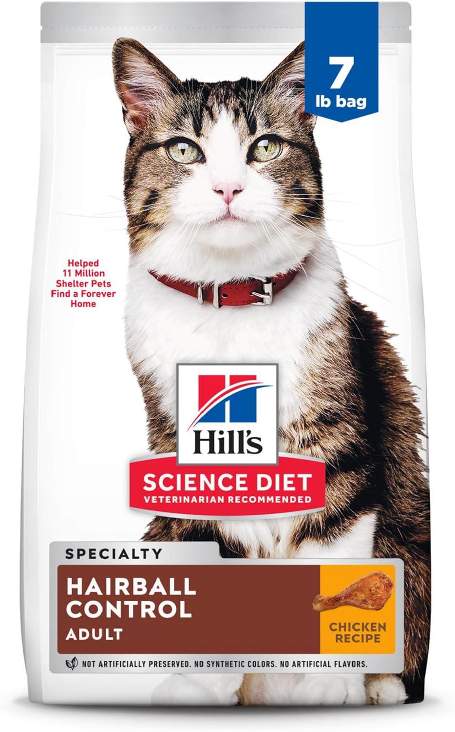 imageHills Science Diet Hairball Control Adult 16 Hairball Control Support Dry Cat Food Chicken Recipe 155 lb BagChicken