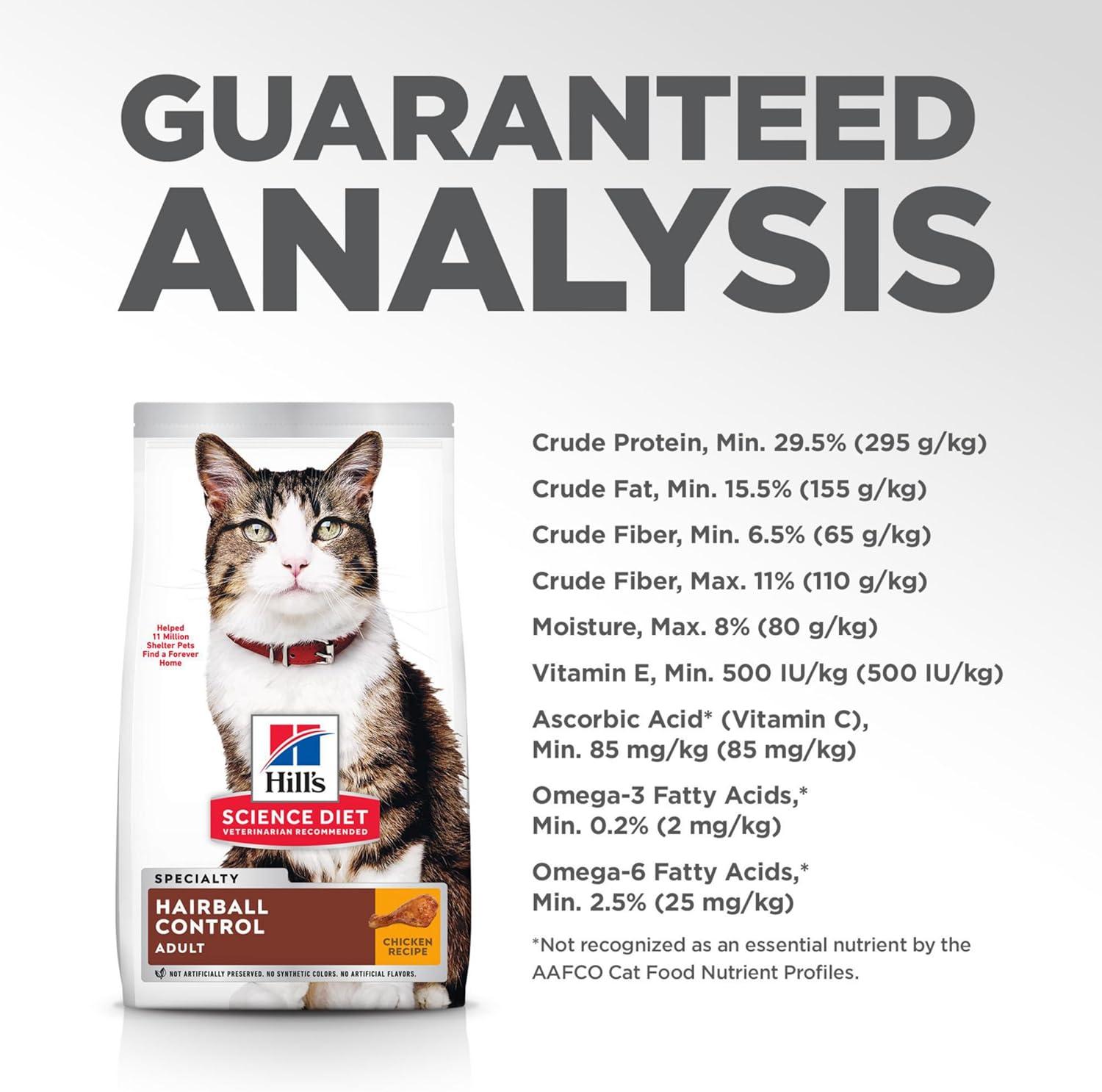 imageHills Science Diet Hairball Control Adult 16 Hairball Control Support Dry Cat Food Chicken Recipe 155 lb BagChicken