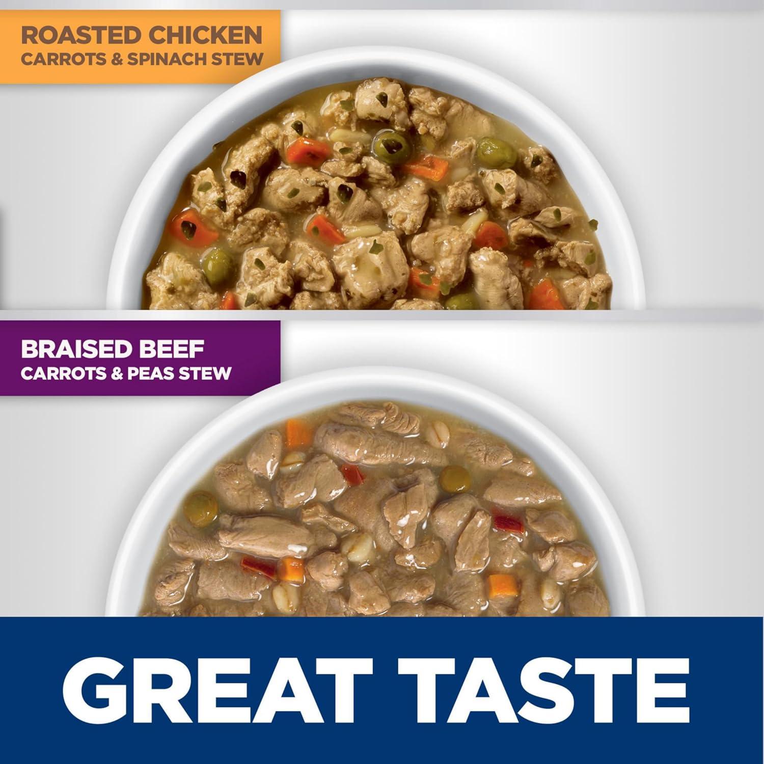 imageHills Science Diet Healthy Cuisine Adult 16 Great Taste Wet Dog Food Roasted Chicken Carrots ampamp Spinach Stew 125 oz Can Case of 12Variety Pack Roasted Chicken Carrots Spinach Braised Beef Carrots Peas Stew