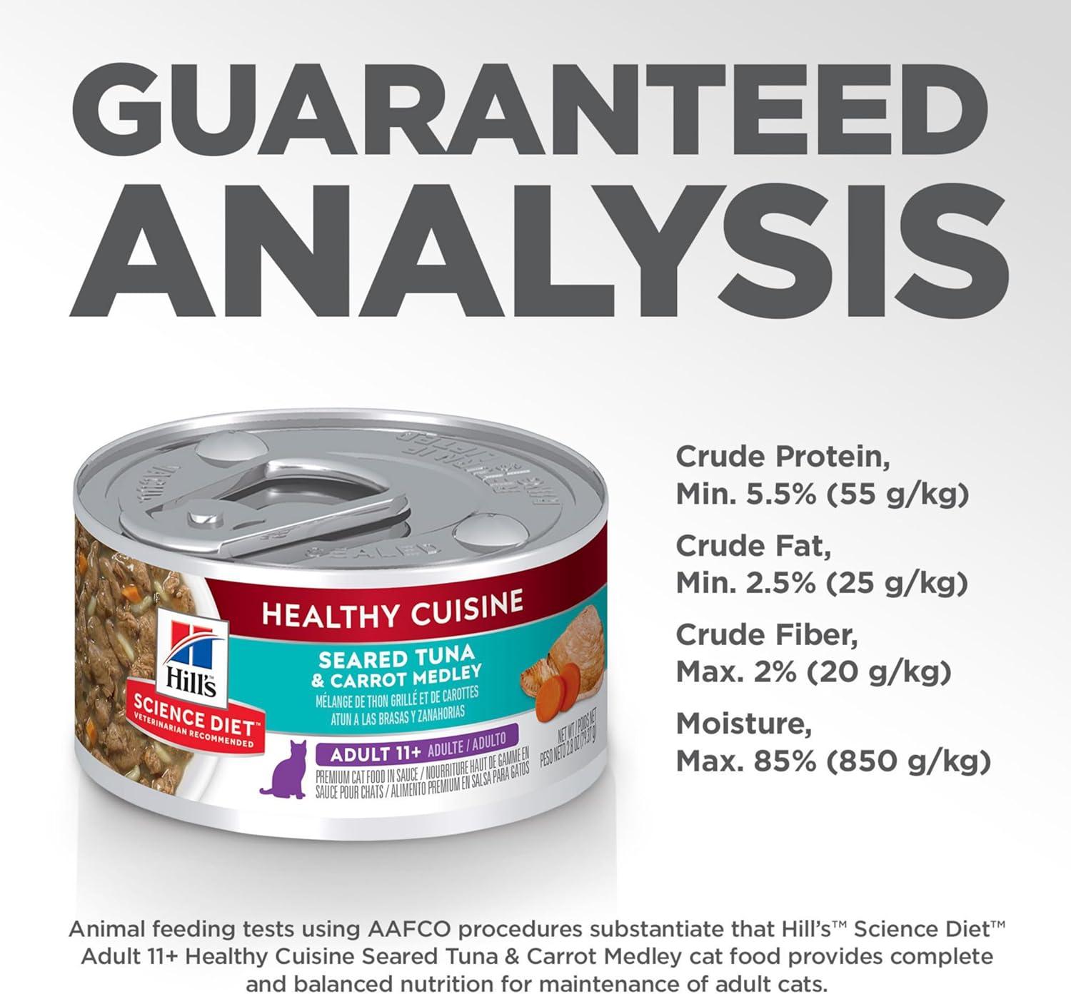 imageHills Science Diet Healthy Cuisine Senior Adult 11 Great Taste Wet Cat Food Seared Tuna ampamp Carrot Stew 28 oz Can Case of 2428 Ounce Pack of 24