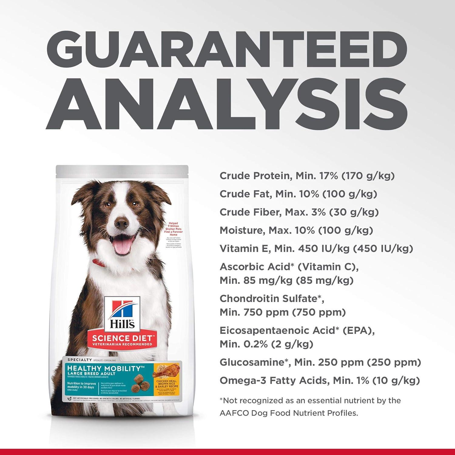 imageHills Science Diet Healthy Mobility Large Breed Adult Dry Dog Food 15 Quality Protein for Mobility ampamp Joint Support Chicken Brown Rice ampamp Barley 30 lb Bag