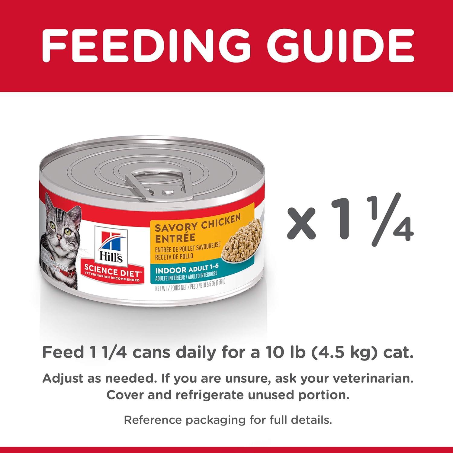 imageHills Science Diet Indoor Adult 16 Easy Litter Box Cleanup Wet Cat Food Chicken Minced 55 oz Can Case of 24Chicken Minced