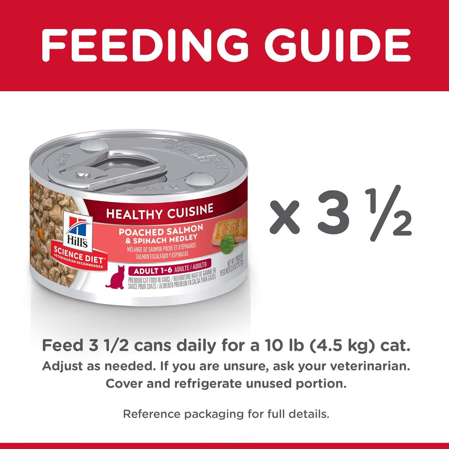 imageHills Science Diet Indoor Adult 16 Easy Litter Box Cleanup Wet Cat Food Chicken Minced 55 oz Can Case of 24Poached Salmon