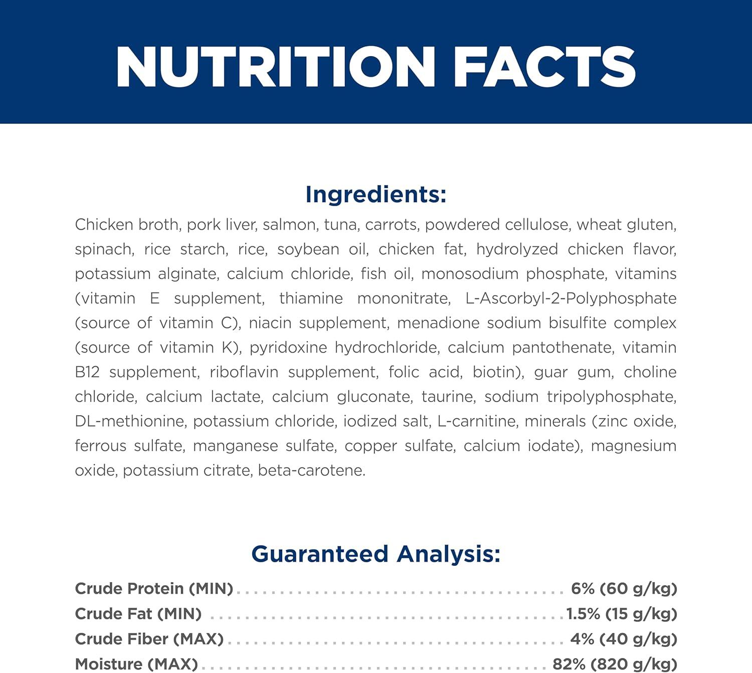 imageHills Science Diet Indoor Adult 16 Easy Litter Box Cleanup Wet Cat Food Salmon ampamp Vegetables Stew 28 oz Pouch Case of 24