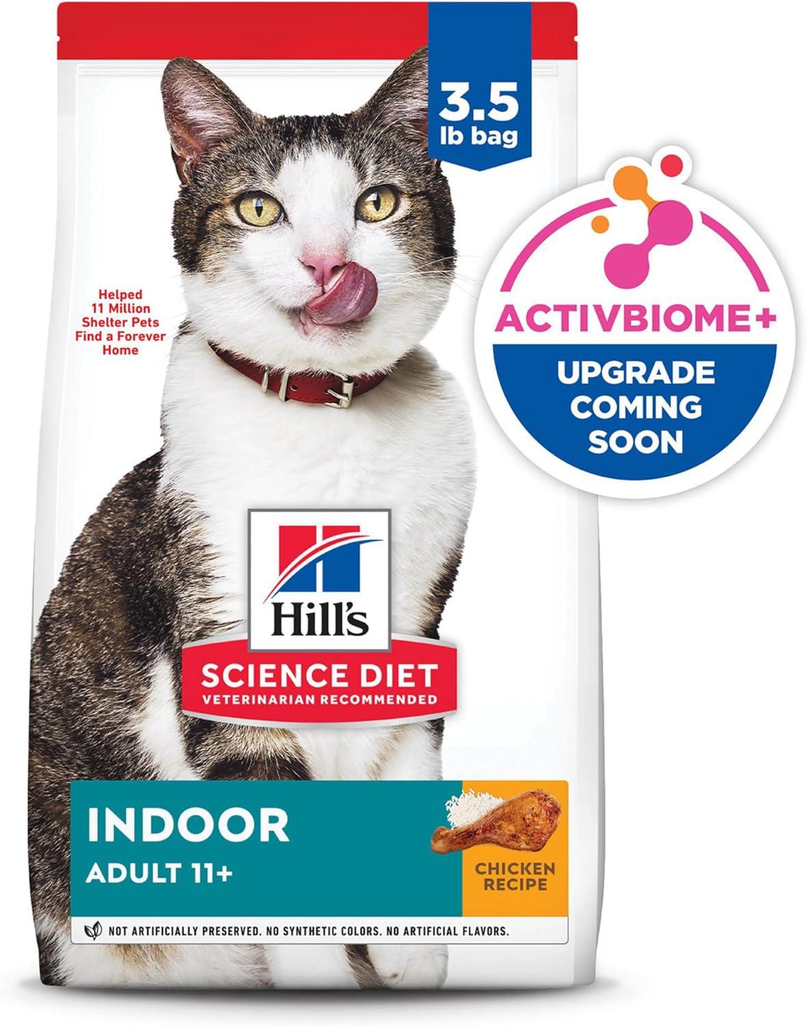 imageHills Science Diet Indoor Senior Adult 11 Easy Litter Box Cleanup Dry Cat Food Chicken Recipe 7 lb BagChicken
