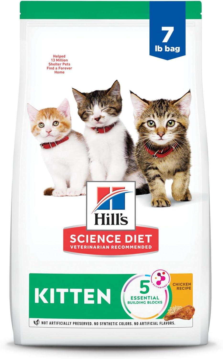 imageHills Science Diet Kitten Kitten Premium Nutrition Dry Cat Food Chicken Recipe 155 lb BagChicken