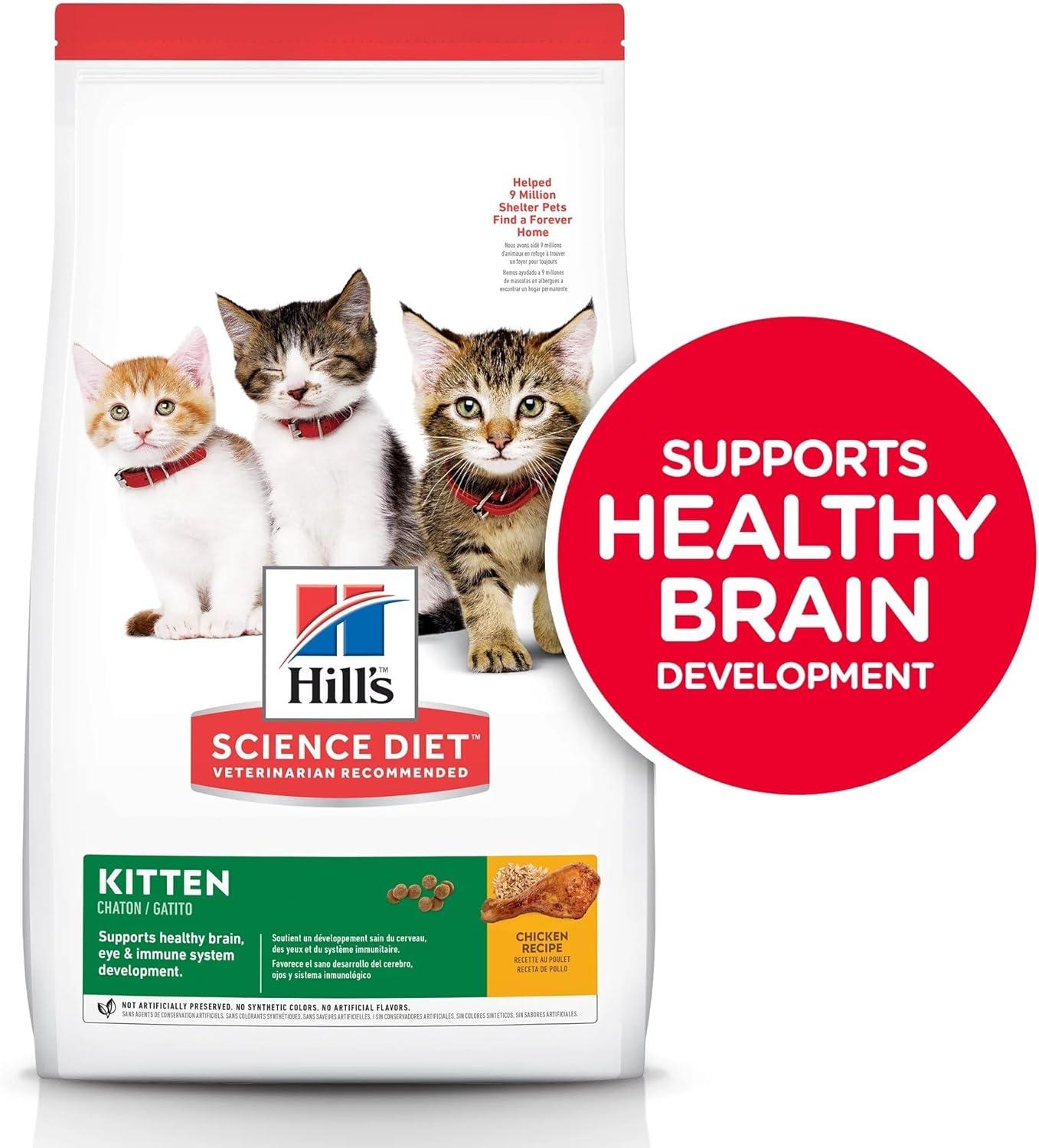 imageHills Science Diet Kitten Kitten Premium Nutrition Dry Cat Food Chicken Recipe 155 lb BagChicken